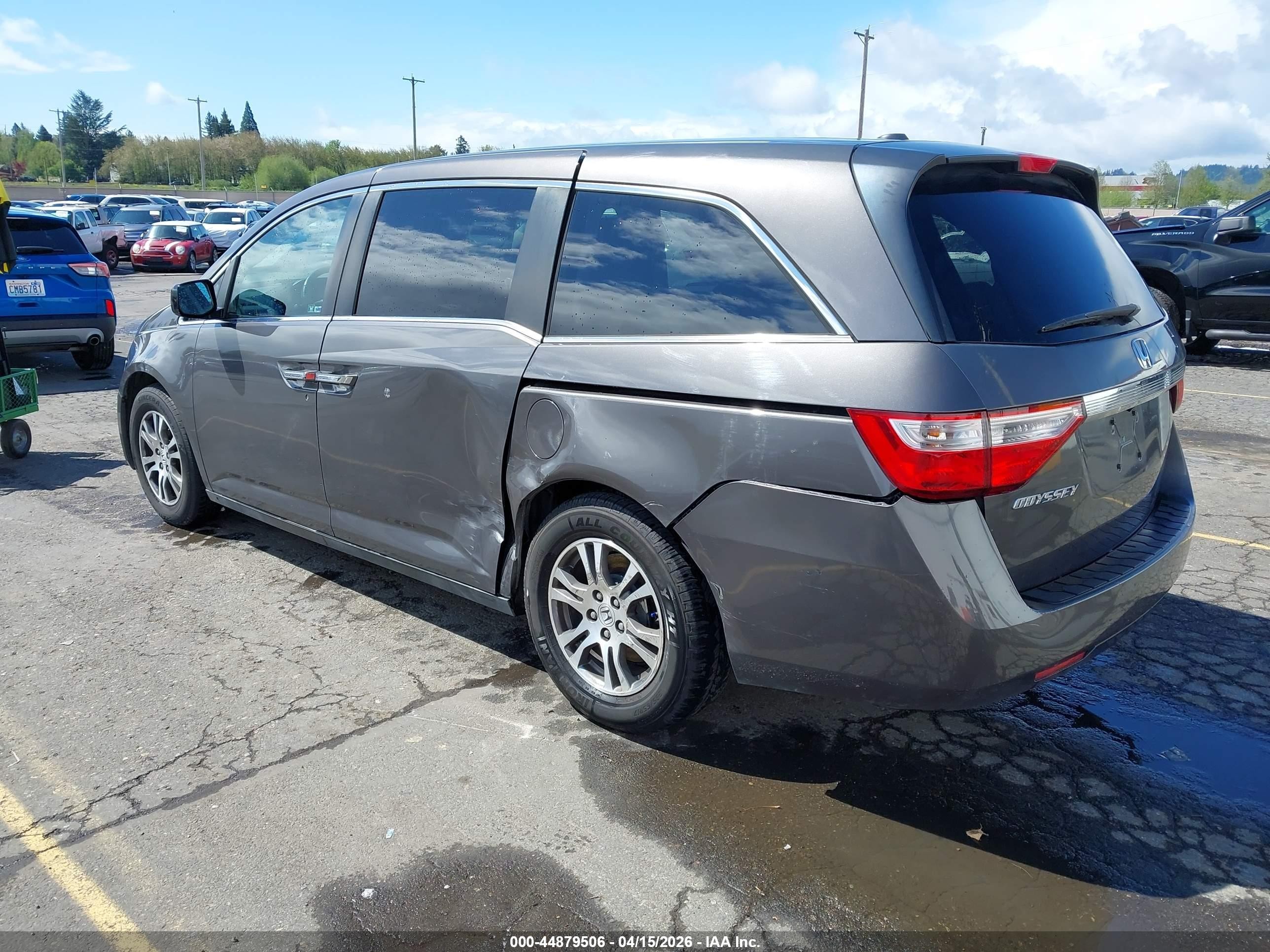 2012 Honda Odyssey Ex-l Gray vin: 5FNRL5H61CB128841