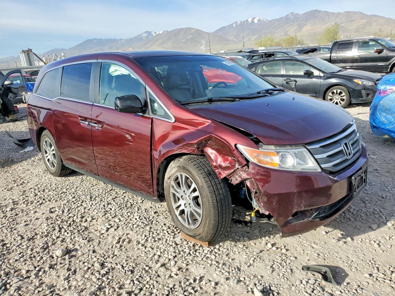 2012 Honda Odyssey Exl Maroon vin: 5FNRL5H61CB137569