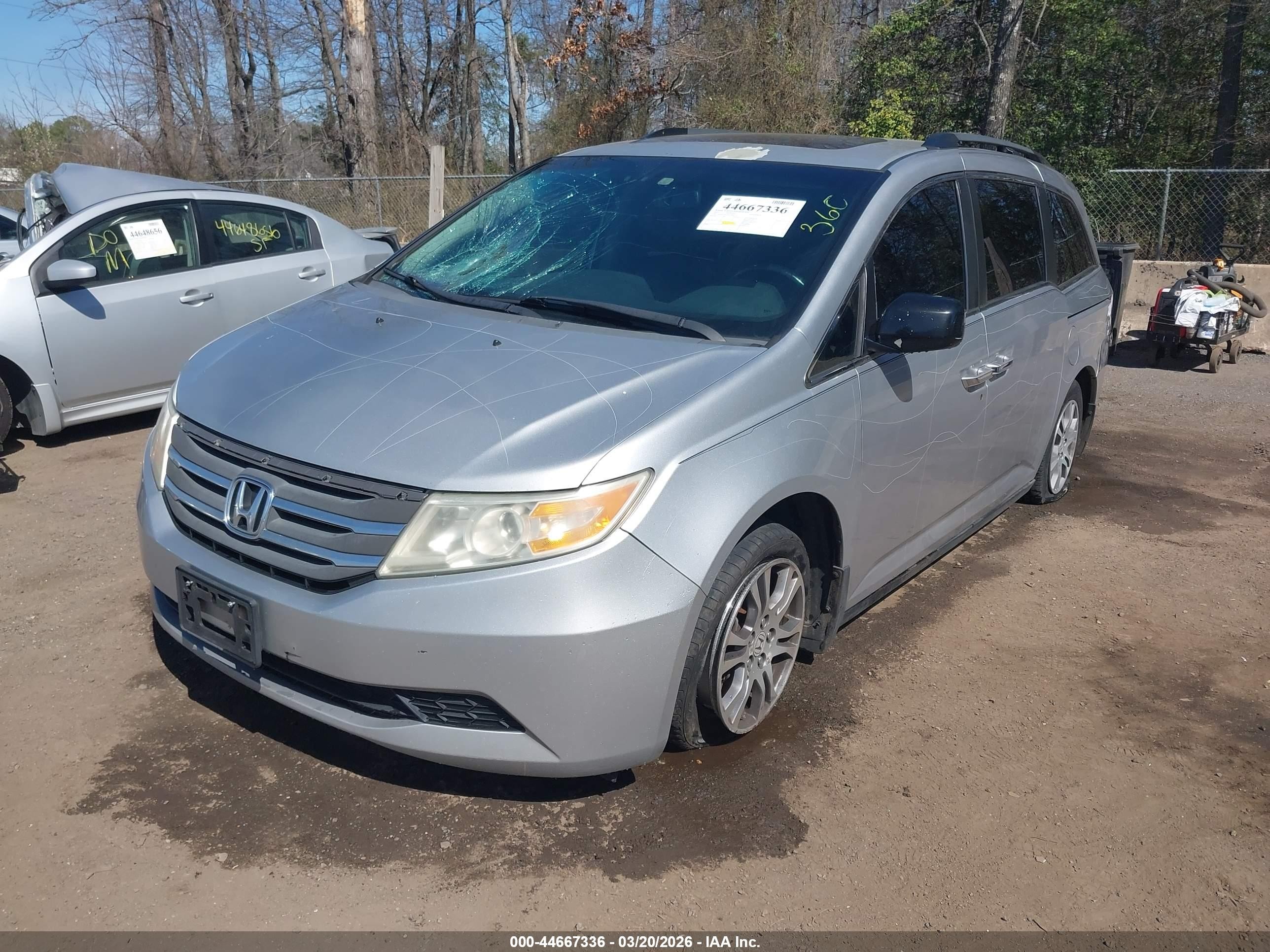 2012 Honda Odyssey Ex-l Silver vin: 5FNRL5H61CB139645