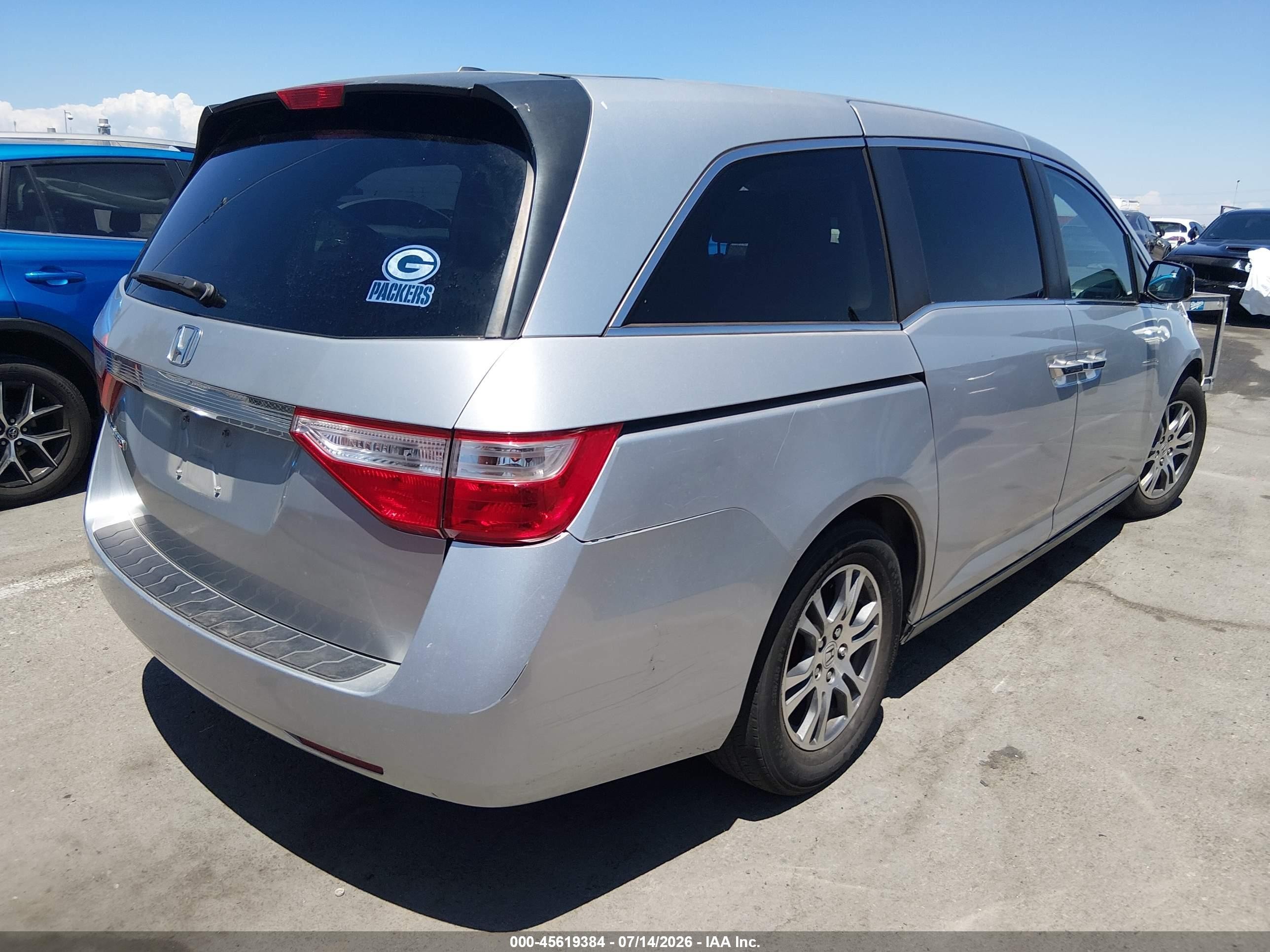 2013 Honda Odyssey Ex-l Silver vin: 5FNRL5H61DB002741