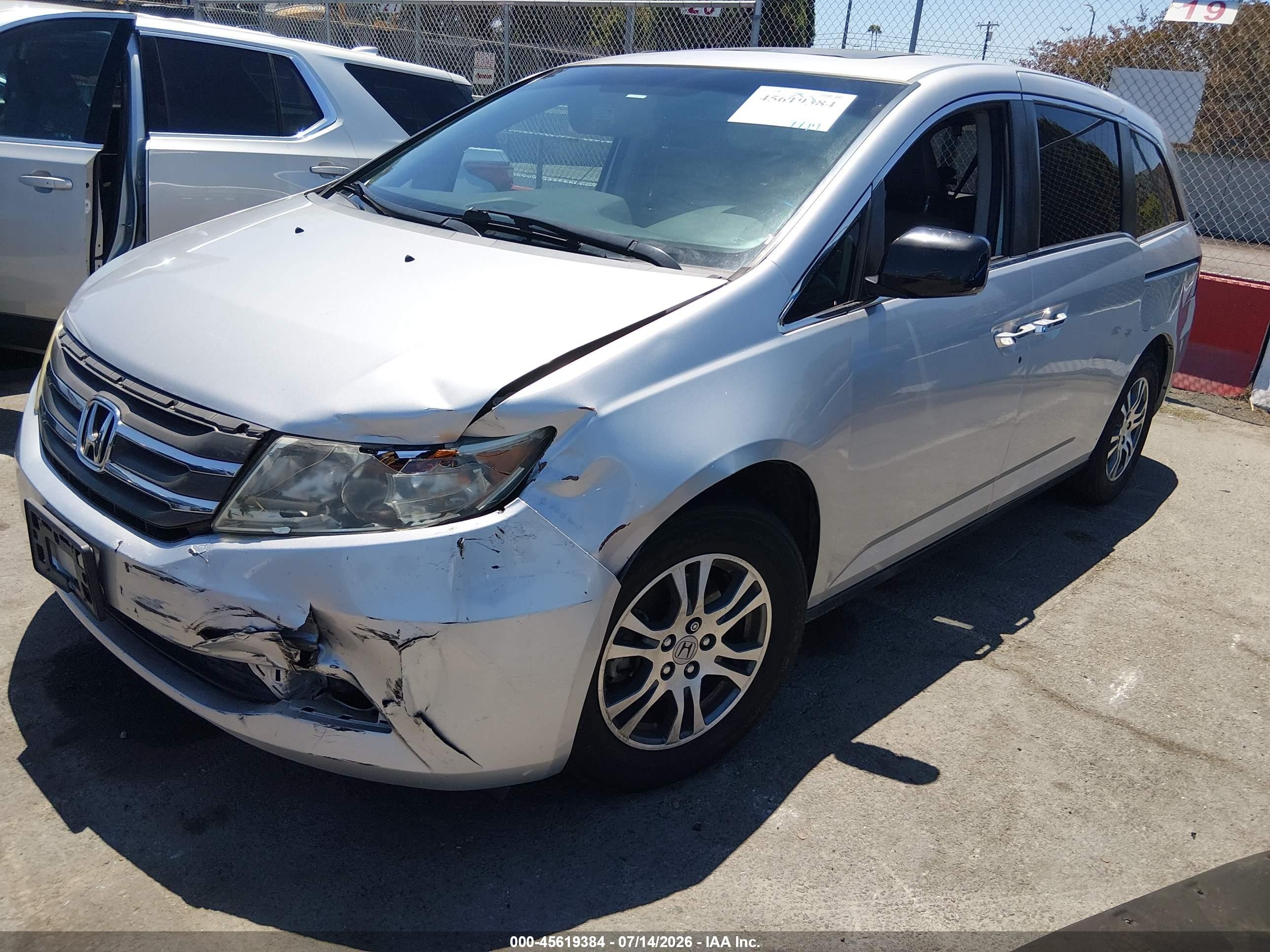 2013 Honda Odyssey Ex-l Silver vin: 5FNRL5H61DB002741