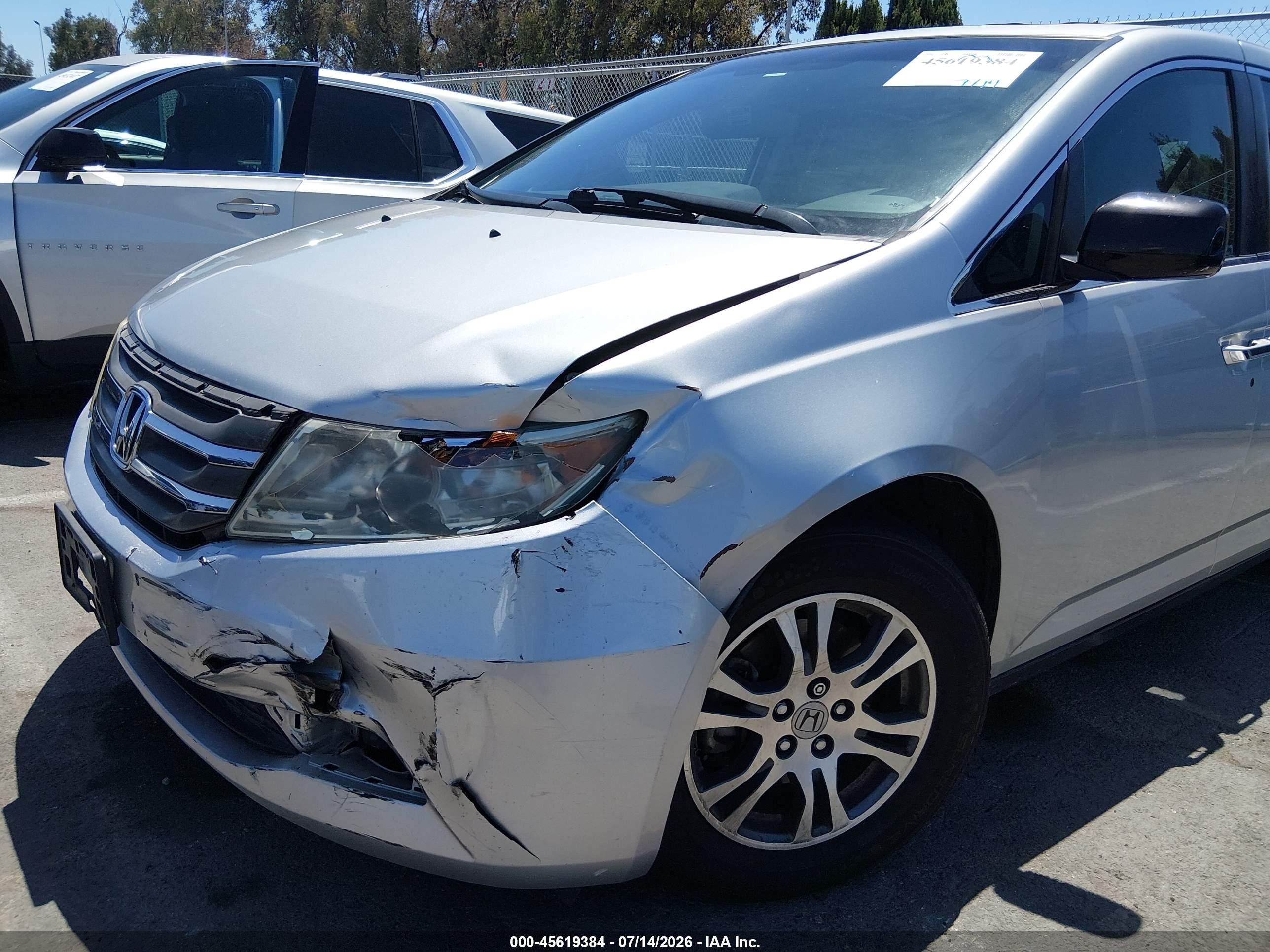 2013 Honda Odyssey Ex-l Silver vin: 5FNRL5H61DB002741