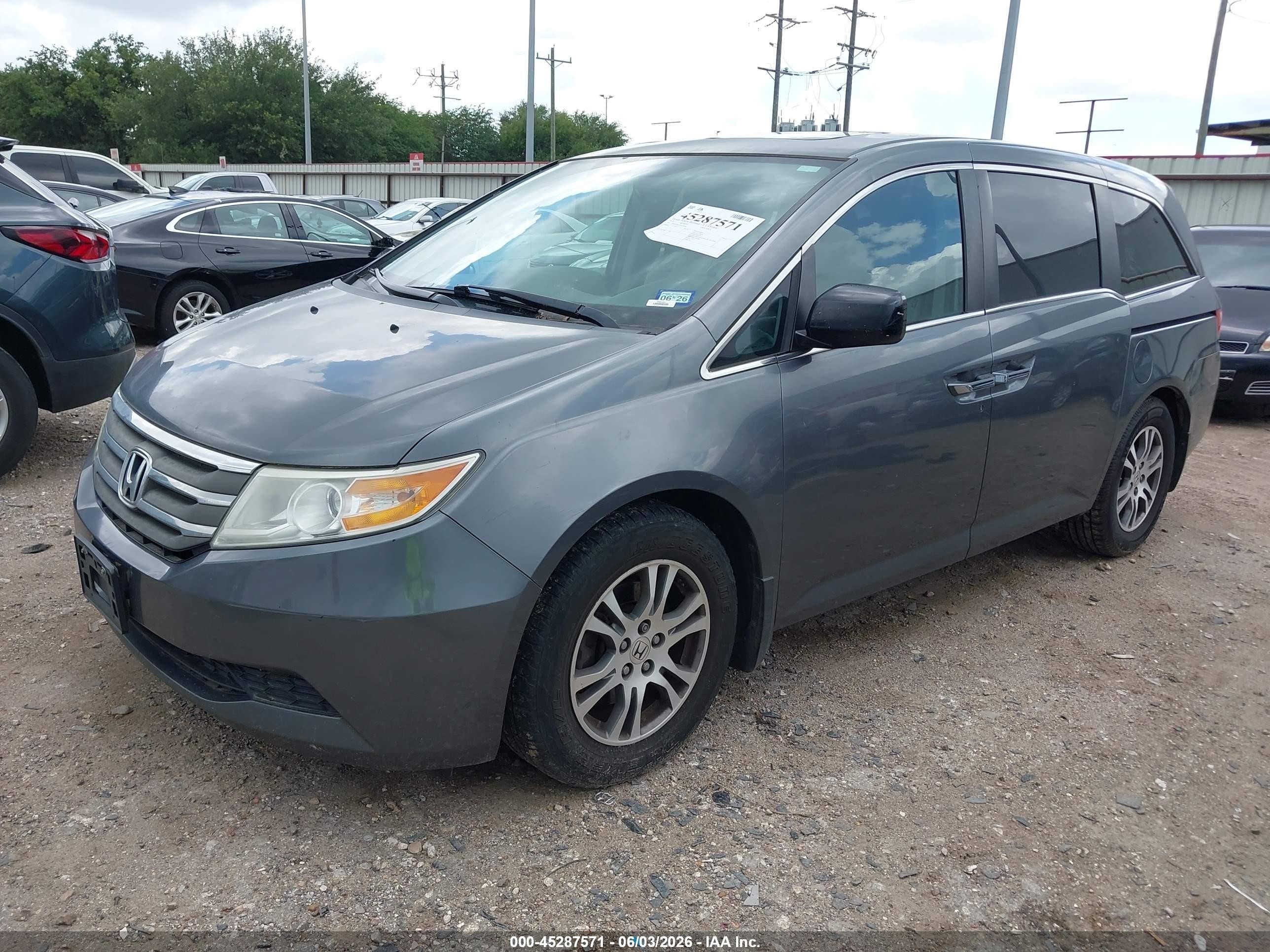 2013 Honda Odyssey Ex-l Gray vin: 5FNRL5H61DB016848