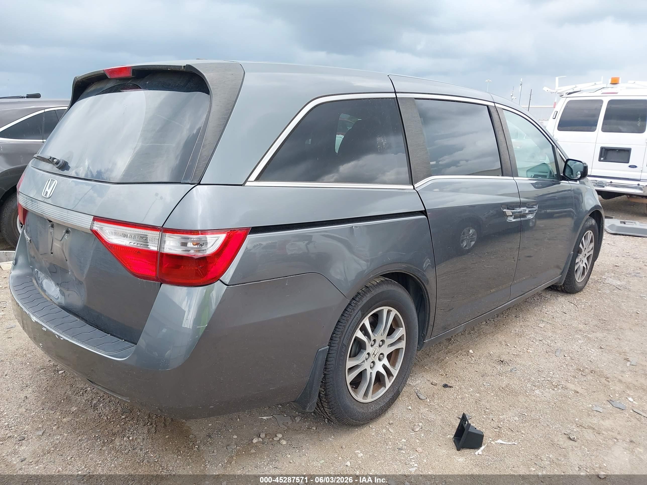 2013 Honda Odyssey Ex-l Gray vin: 5FNRL5H61DB016848