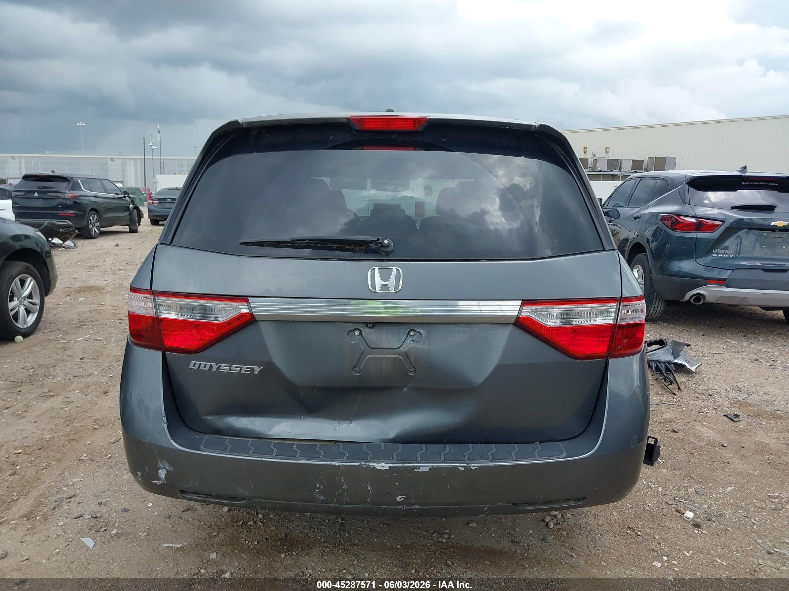 2013 Honda Odyssey Ex-l Gray vin: 5FNRL5H61DB016848