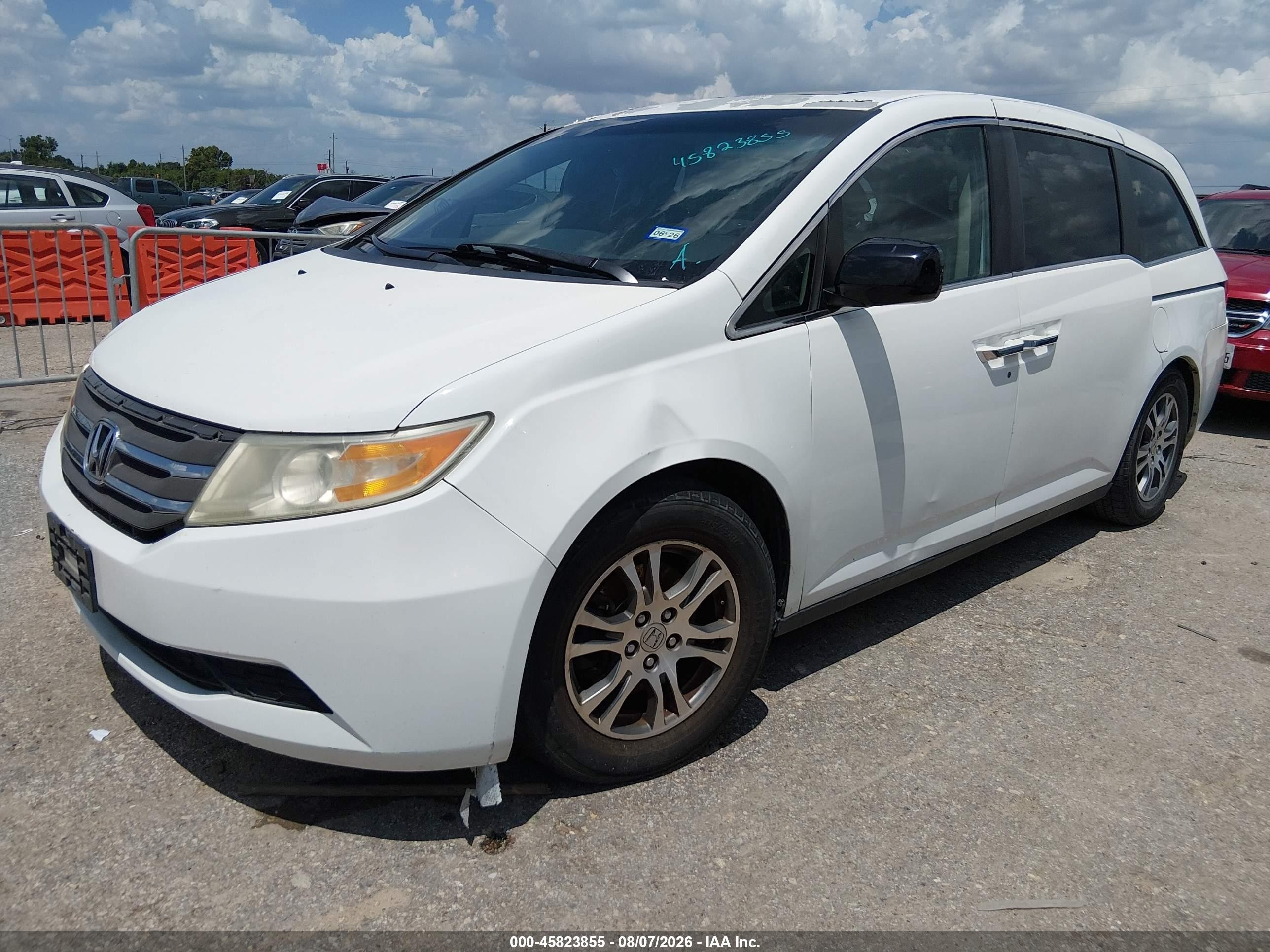 2013 Honda Odyssey Ex-l White vin: 5FNRL5H61DB024710