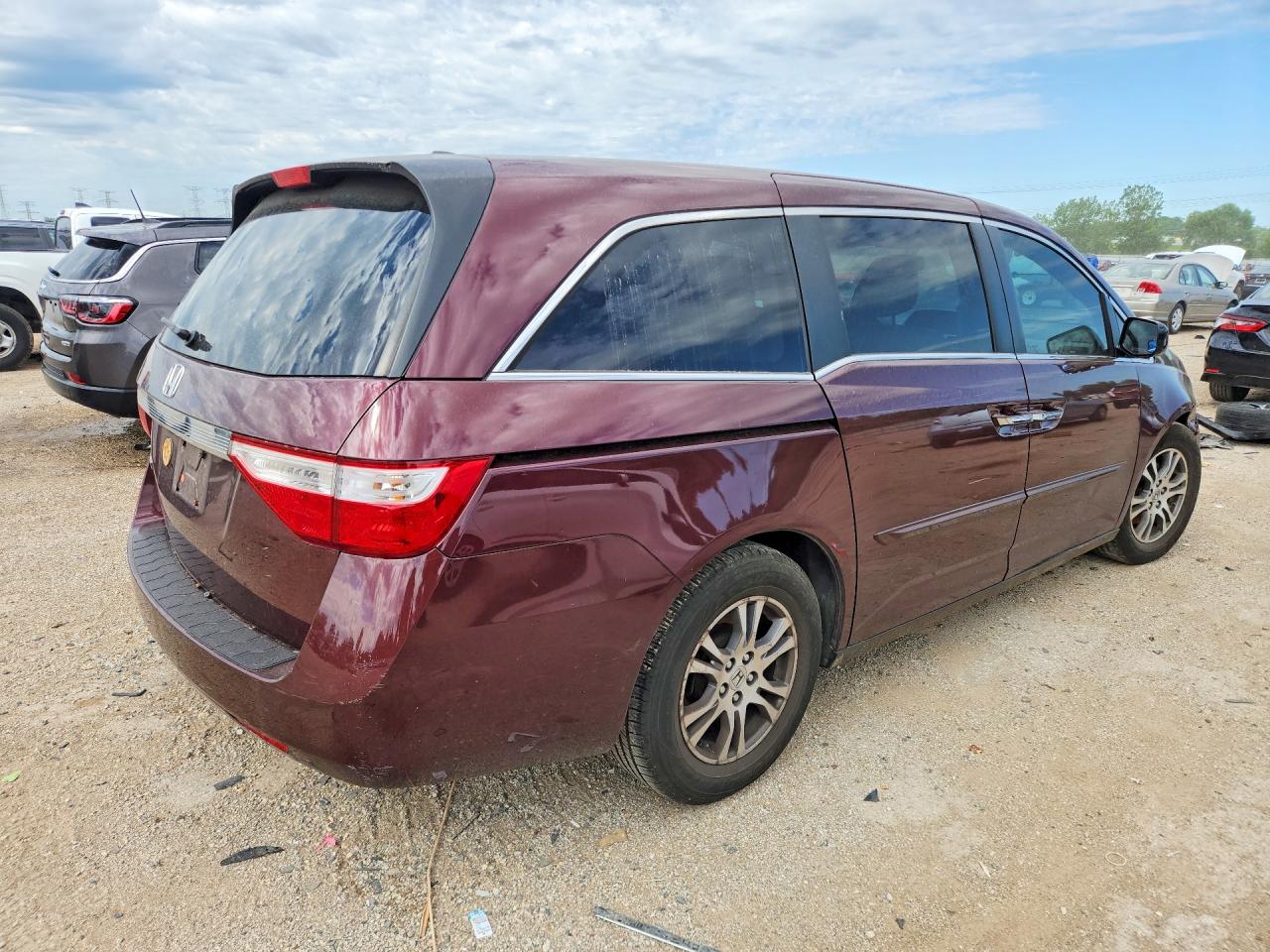 2013 Honda Odyssey Exl Темно-бордовый vin: 5FNRL5H61DB033682