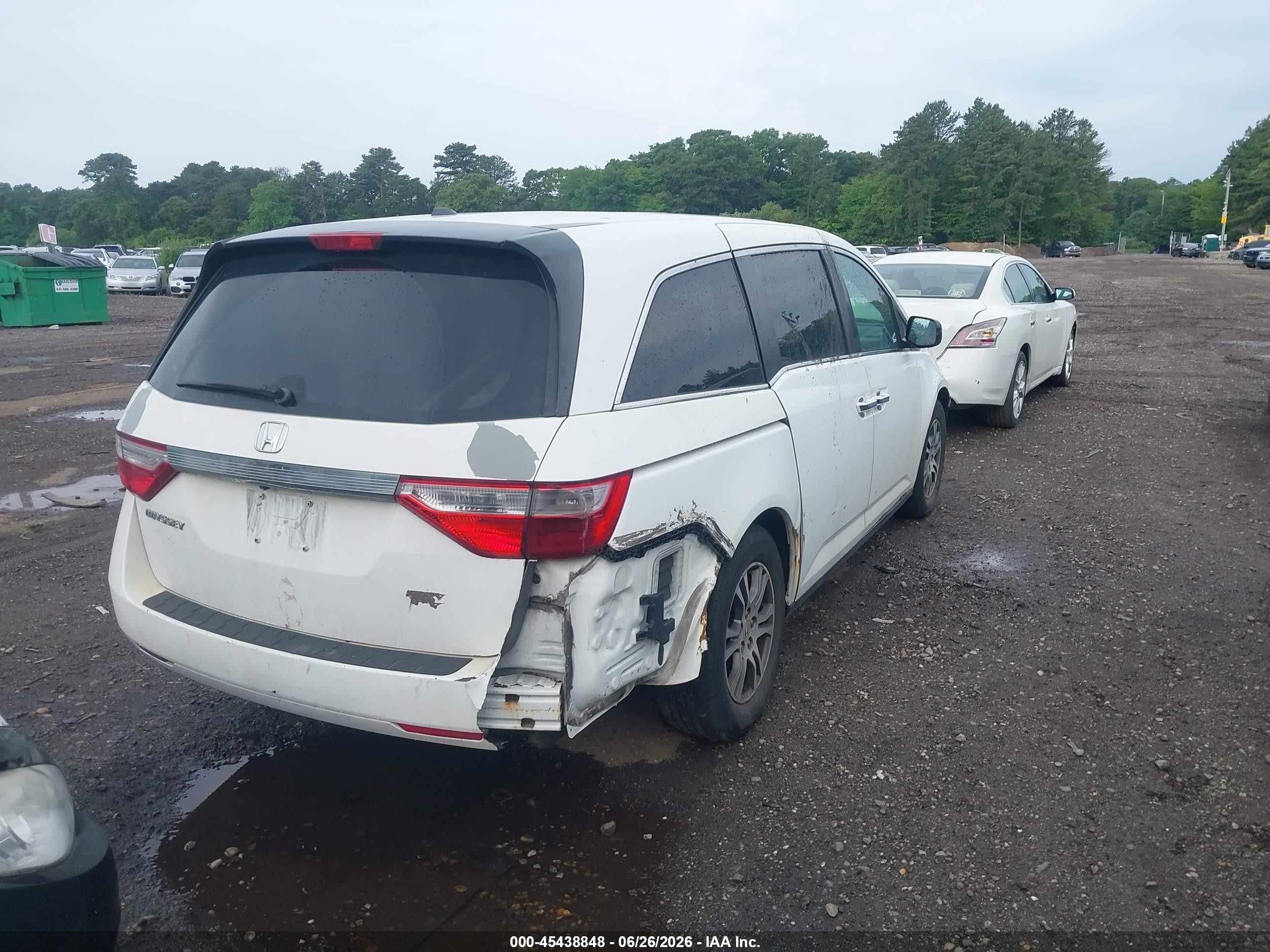2013 Honda Odyssey Ex-l White vin: 5FNRL5H61DB080520