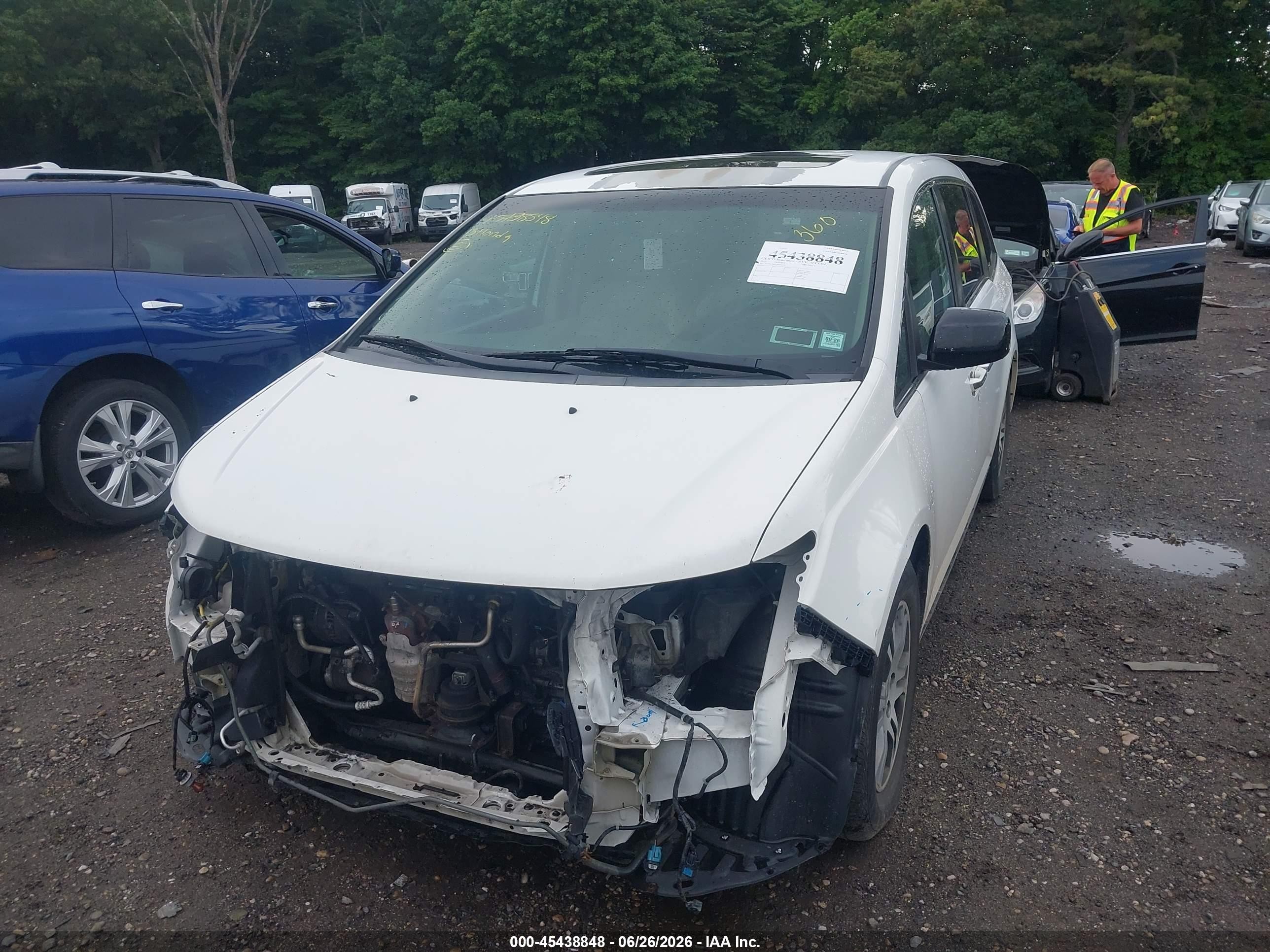 2013 Honda Odyssey Ex-l White vin: 5FNRL5H61DB080520