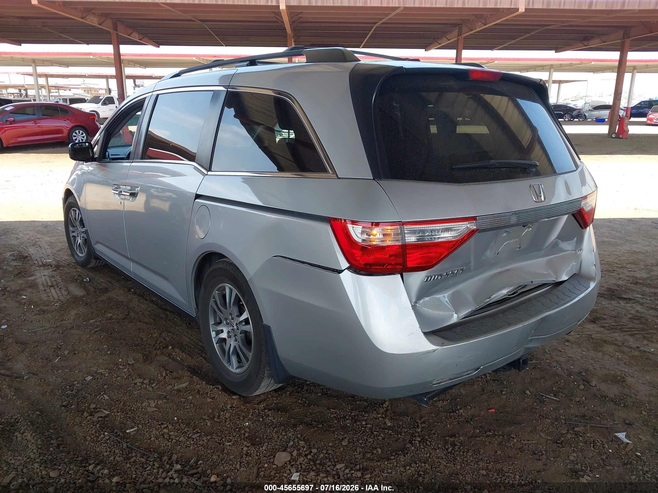 2013 Honda Odyssey Ex-l Silver vin: 5FNRL5H61DB086320