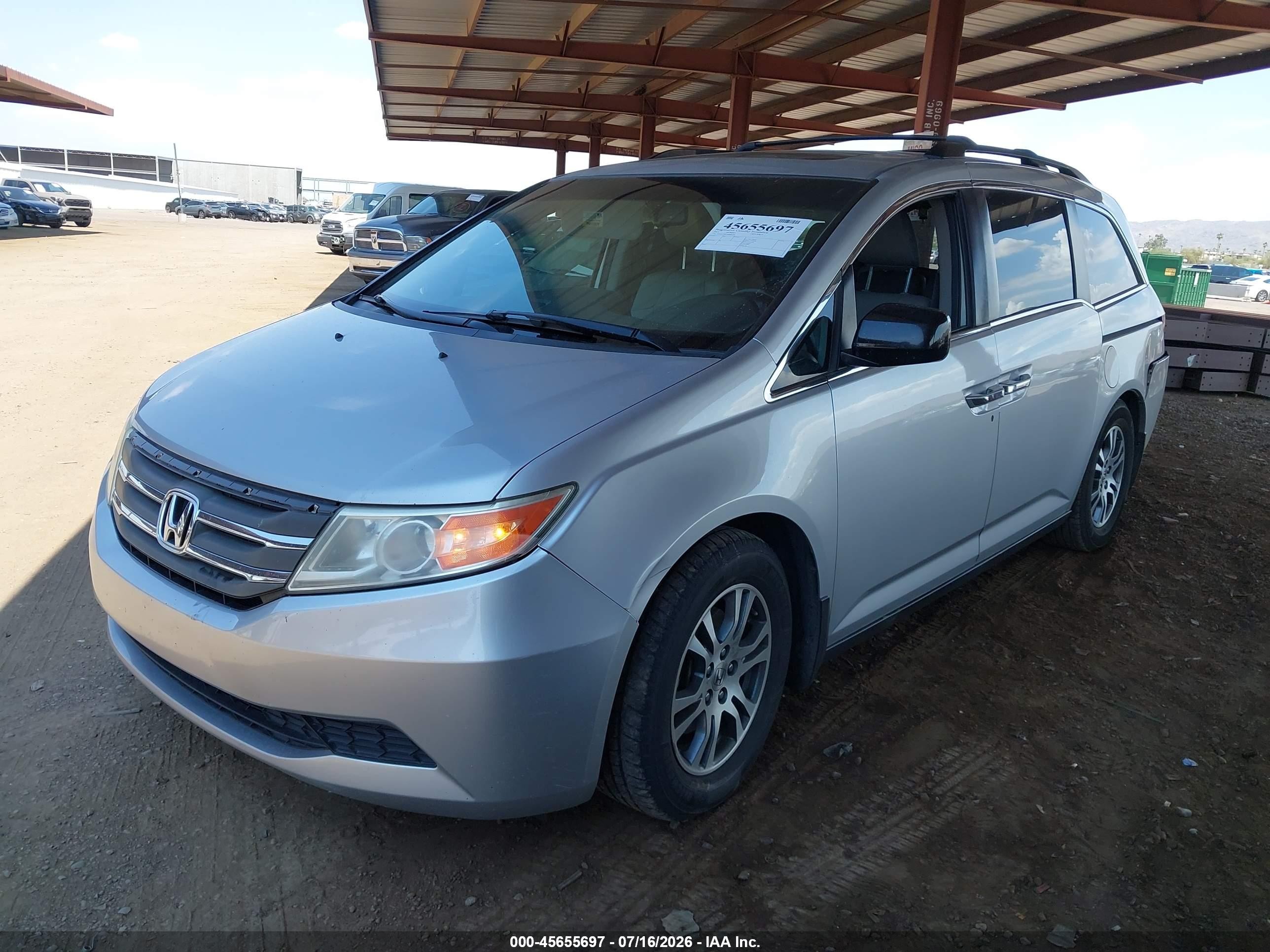 2013 Honda Odyssey Ex-l Silver vin: 5FNRL5H61DB086320