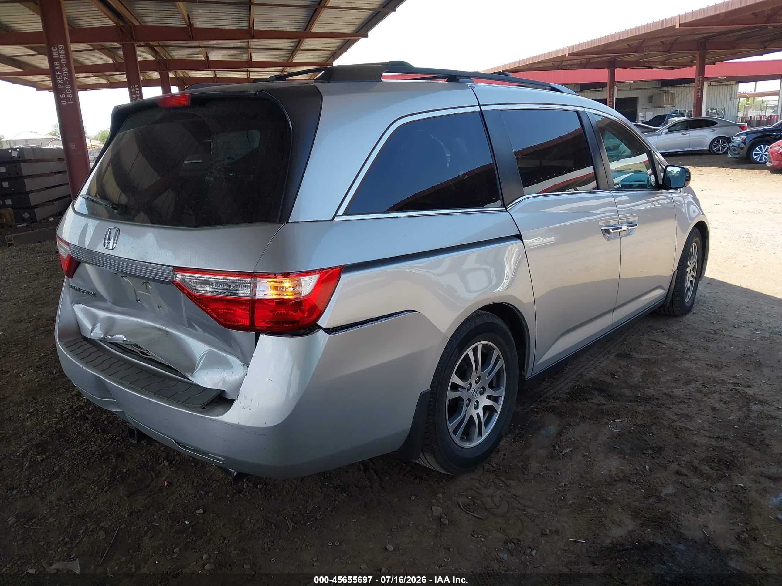 2013 Honda Odyssey Ex-l Silver vin: 5FNRL5H61DB086320