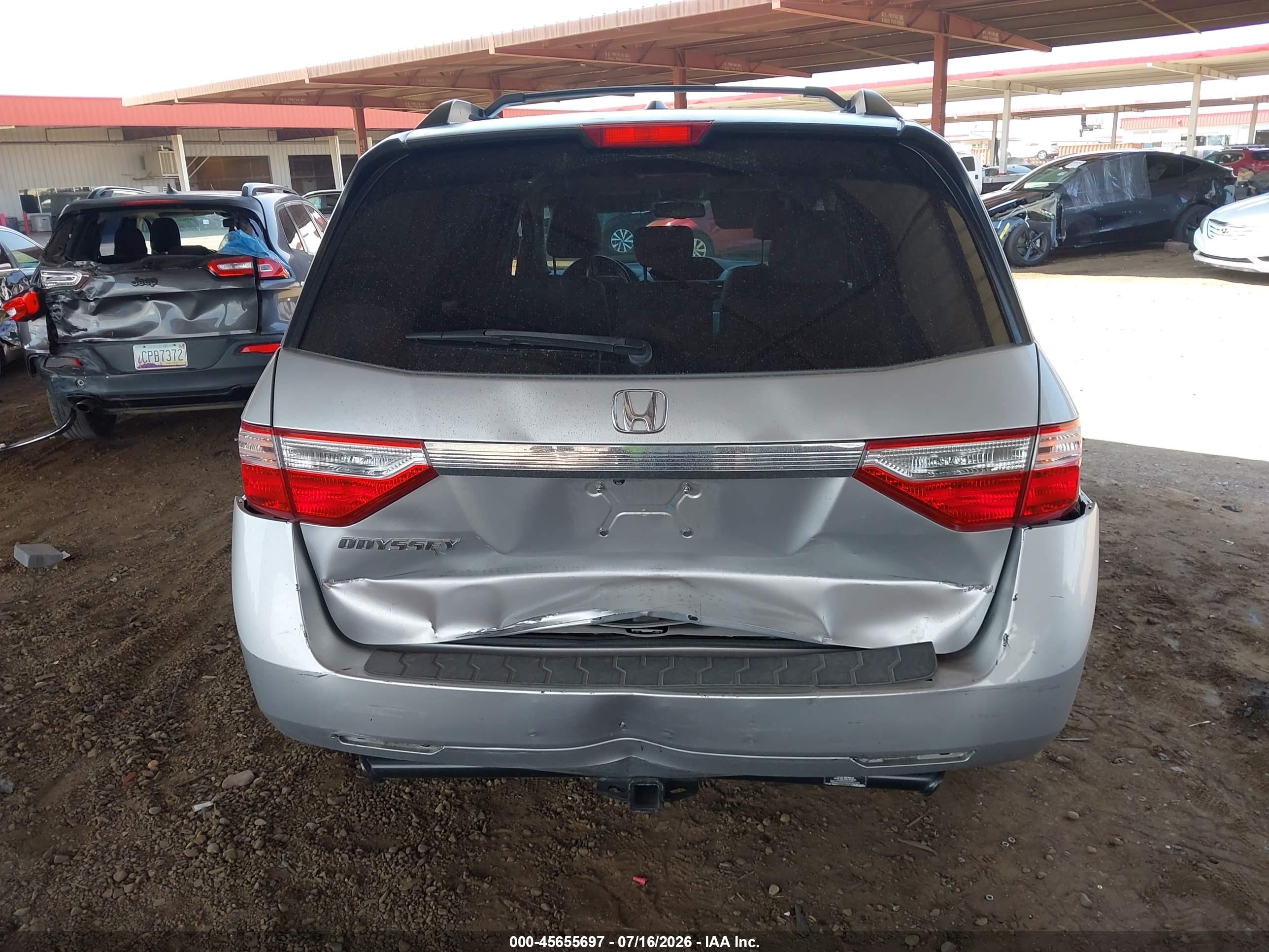 2013 Honda Odyssey Ex-l Silver vin: 5FNRL5H61DB086320