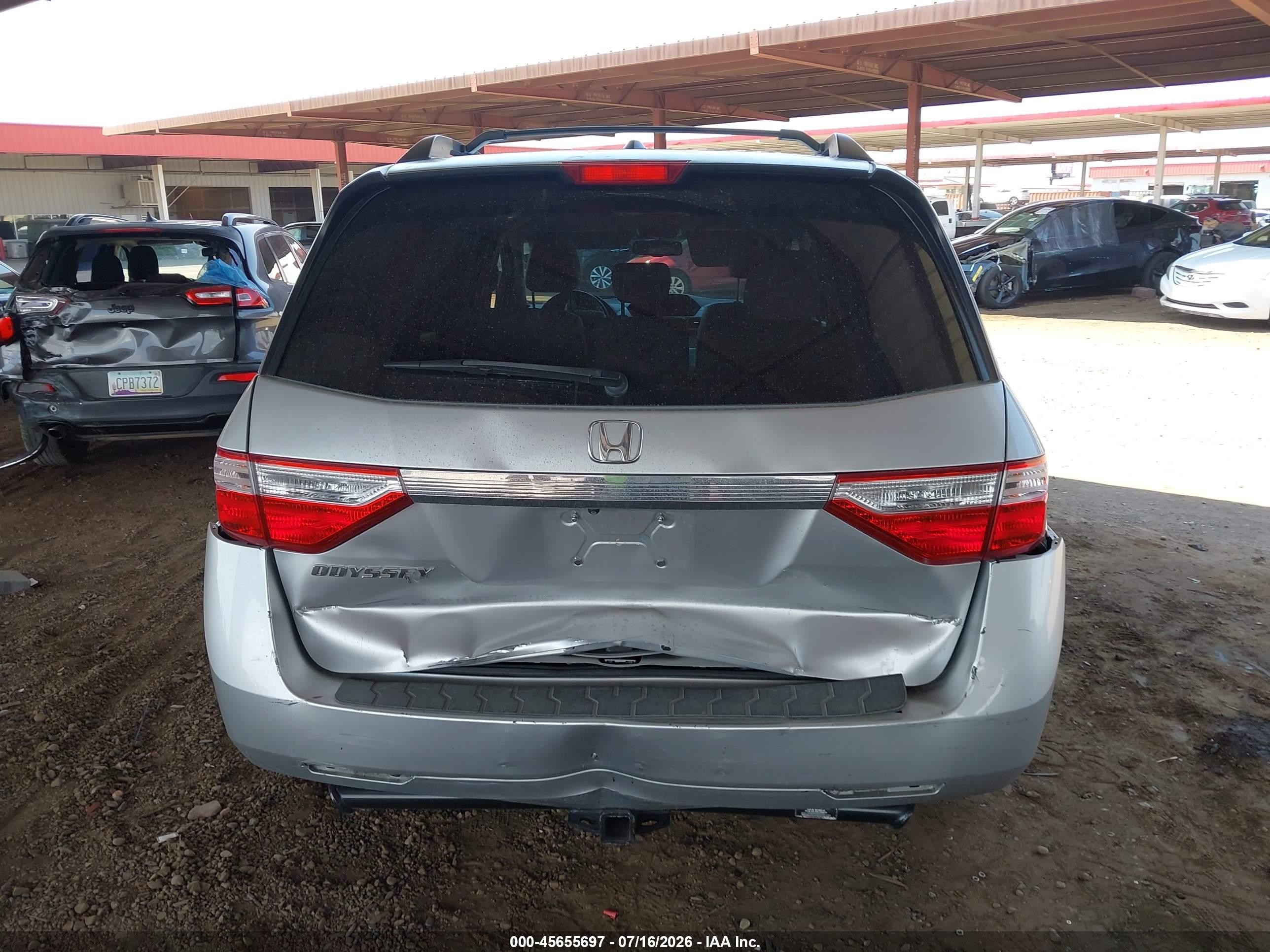 2013 Honda Odyssey Ex-l Silver vin: 5FNRL5H61DB086320
