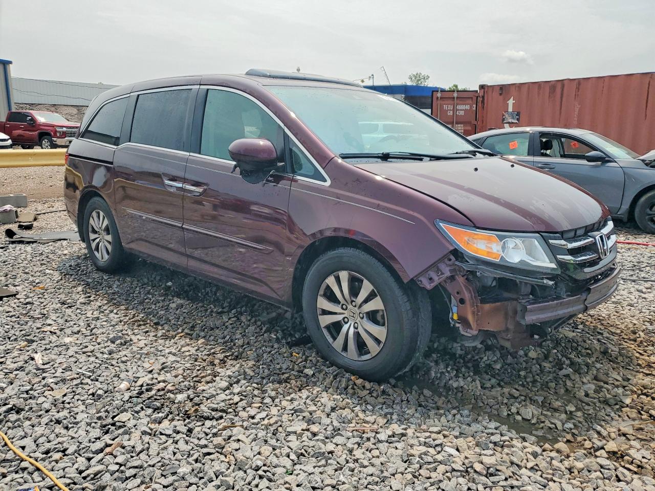 2014 Honda Odyssey Exl Burgundy vin: 5FNRL5H61EB028273