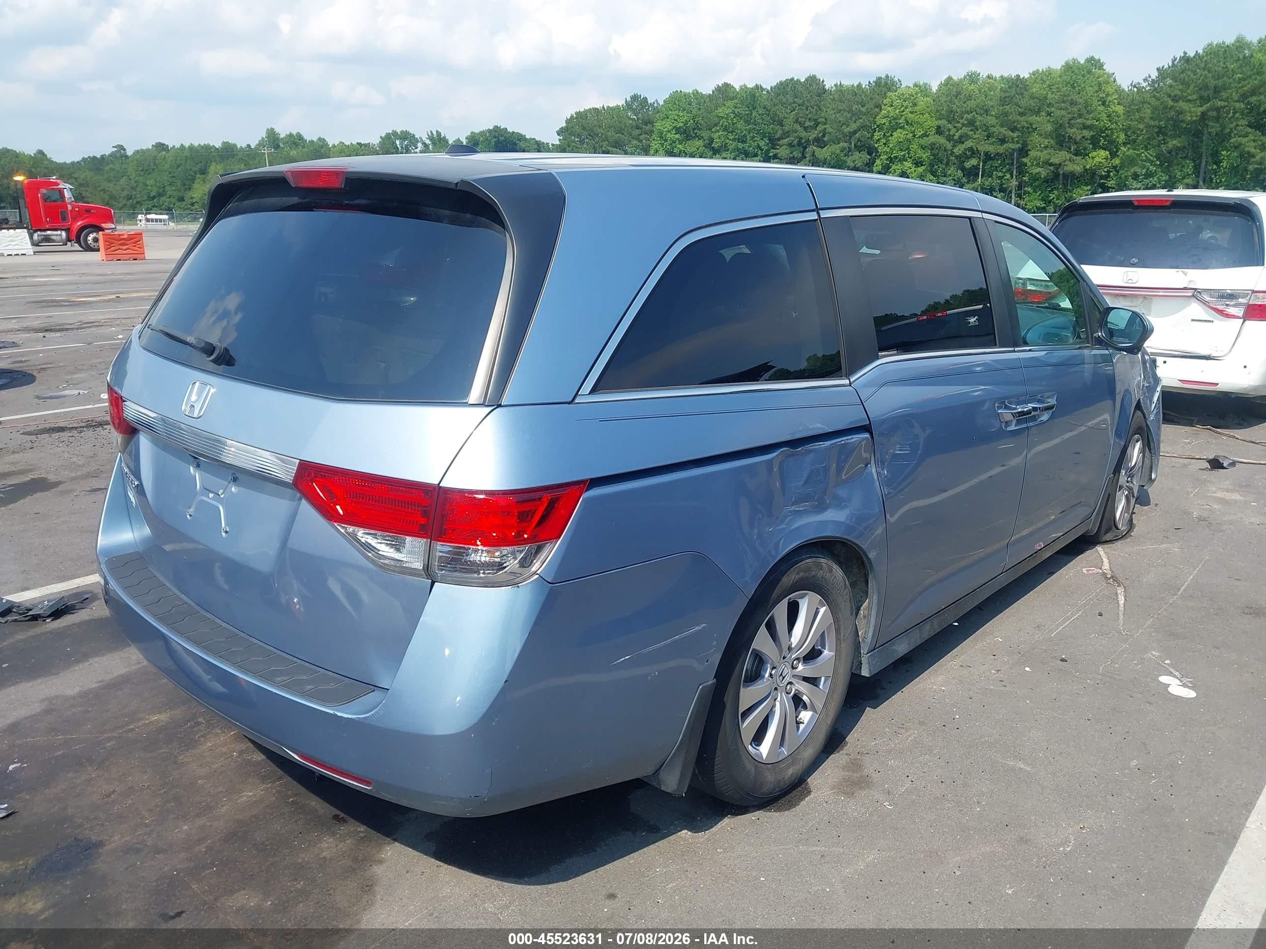 2014 Honda Odyssey Ex-l Blue vin: 5FNRL5H61EB036020