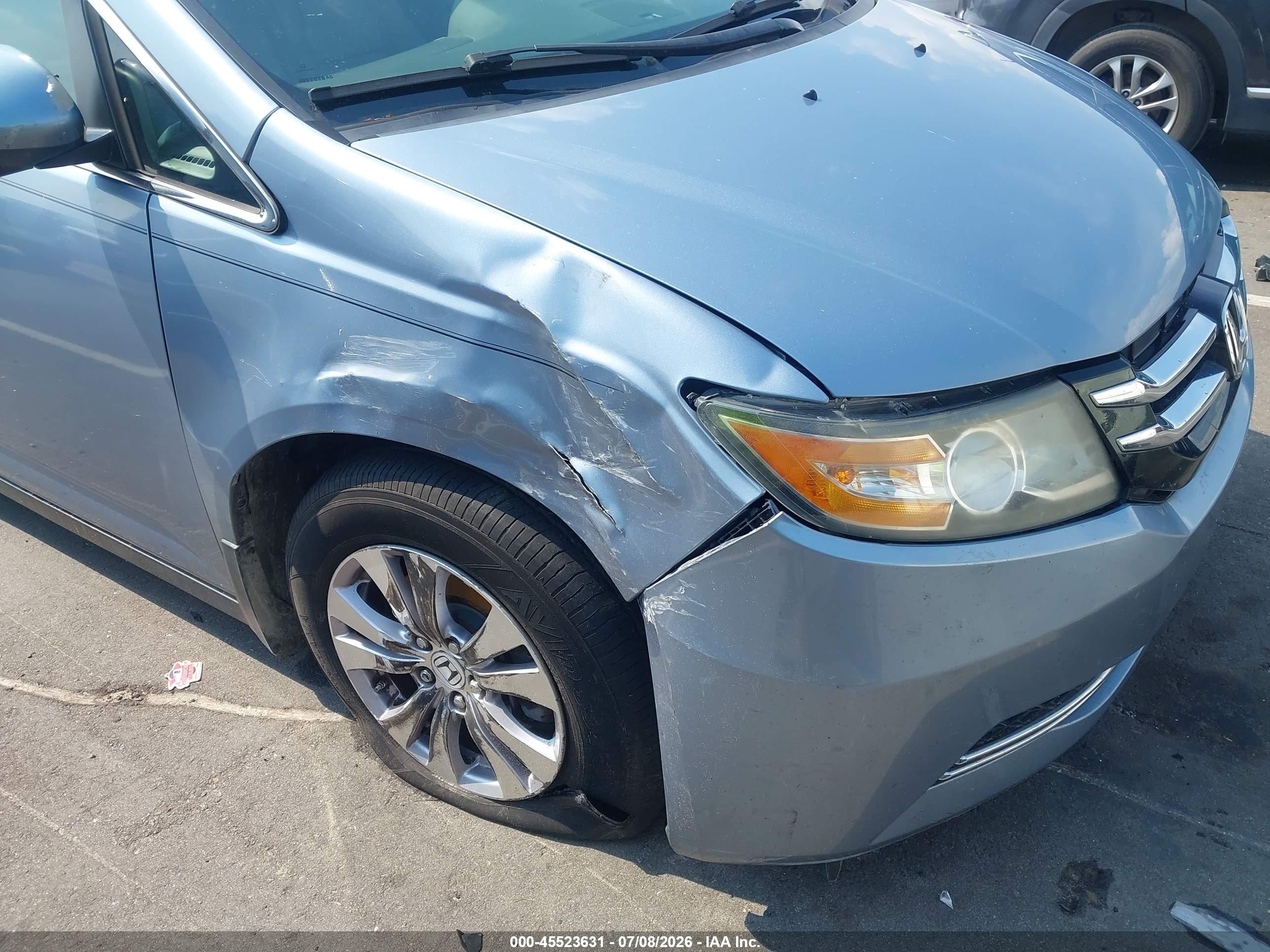 2014 Honda Odyssey Ex-l Blue vin: 5FNRL5H61EB036020