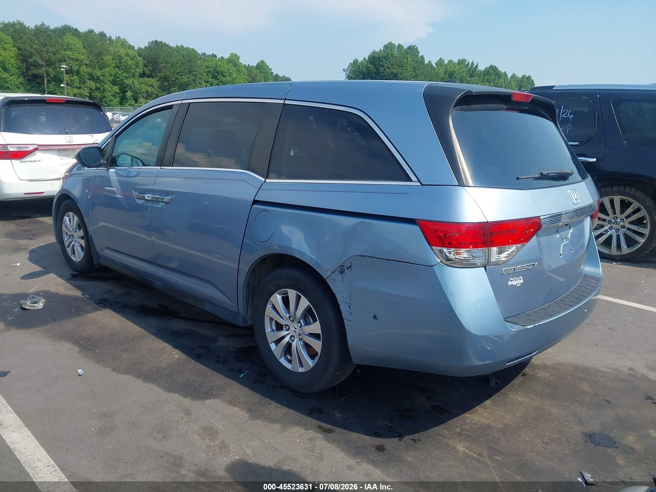 2014 Honda Odyssey Ex-l Blue vin: 5FNRL5H61EB036020