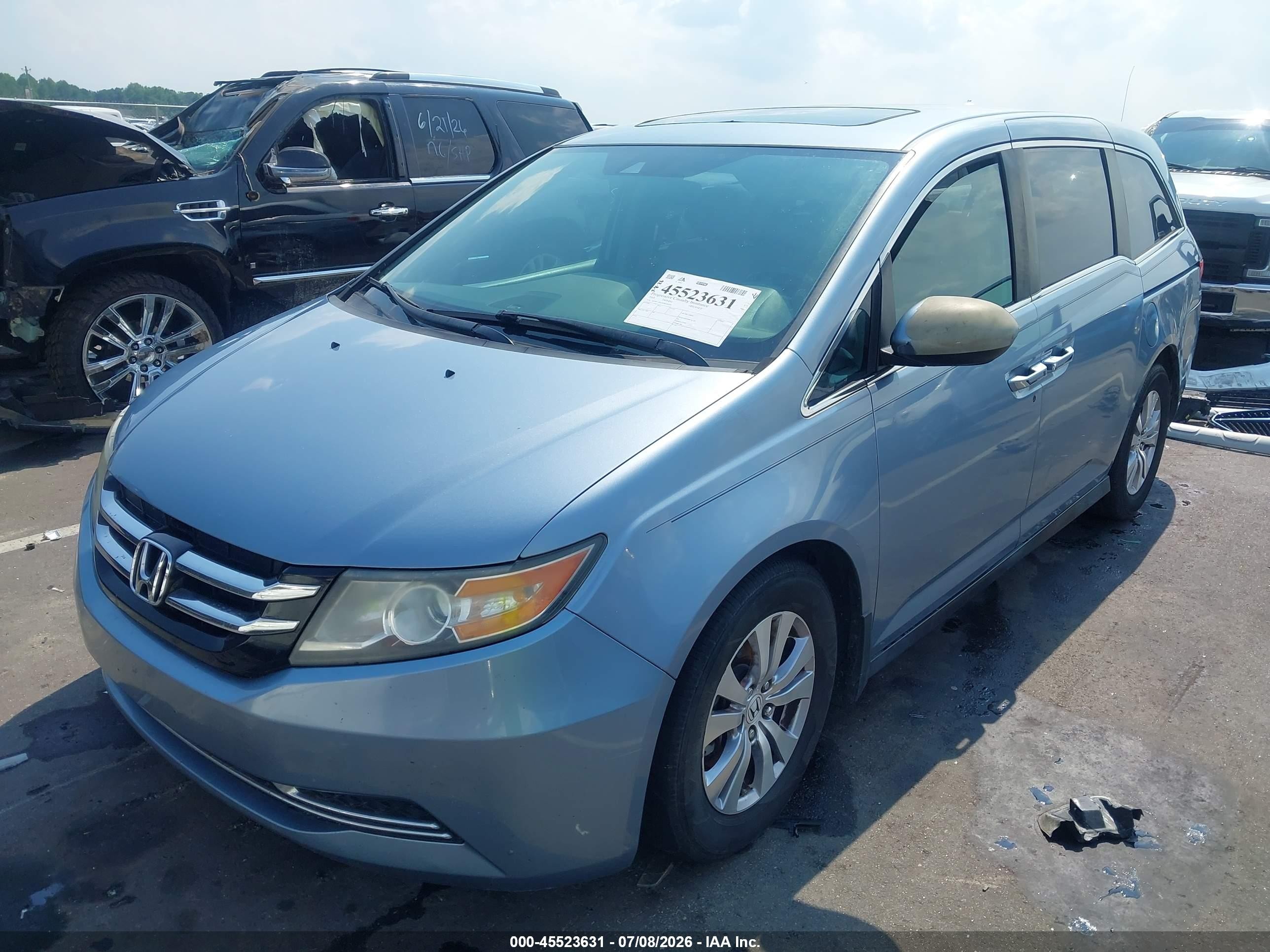2014 Honda Odyssey Ex-l Blue vin: 5FNRL5H61EB036020
