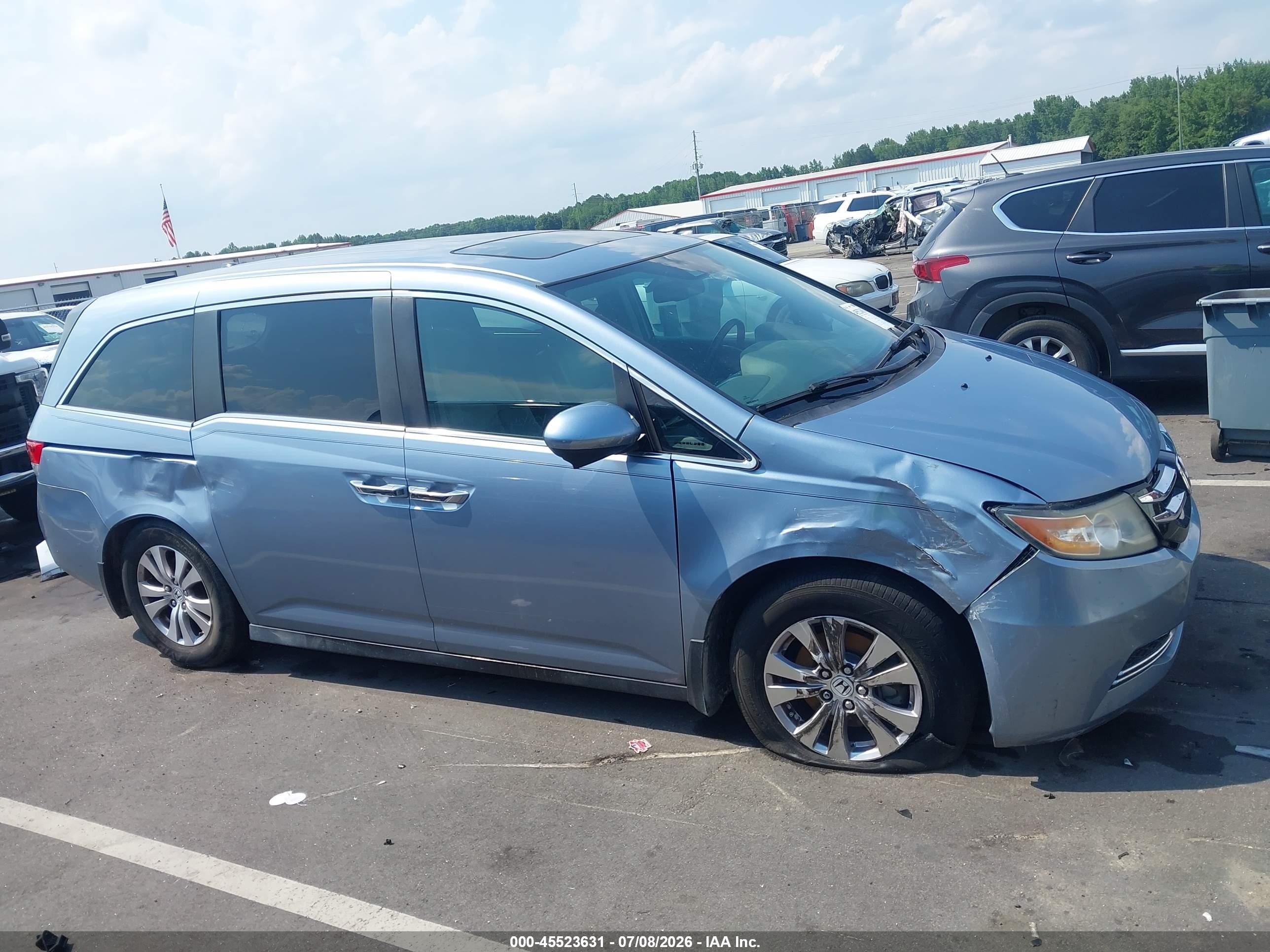 2014 Honda Odyssey Ex-l Blue vin: 5FNRL5H61EB036020