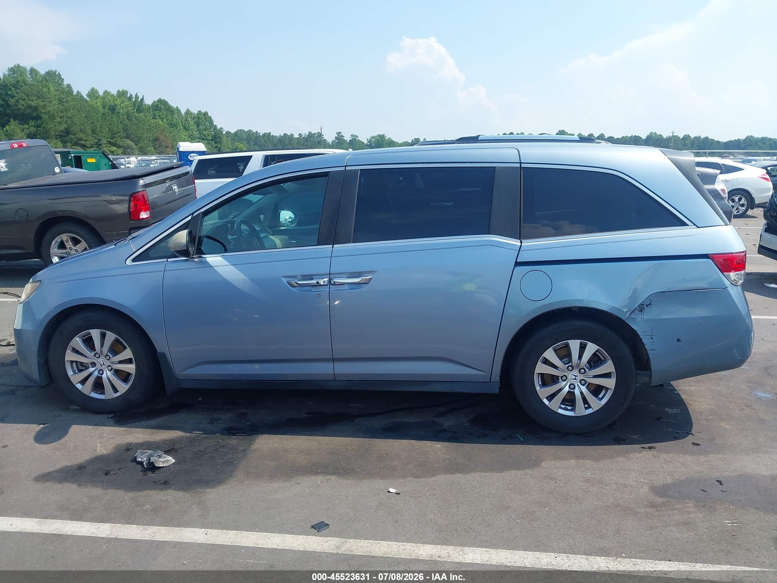 2014 Honda Odyssey Ex-l Blue vin: 5FNRL5H61EB036020