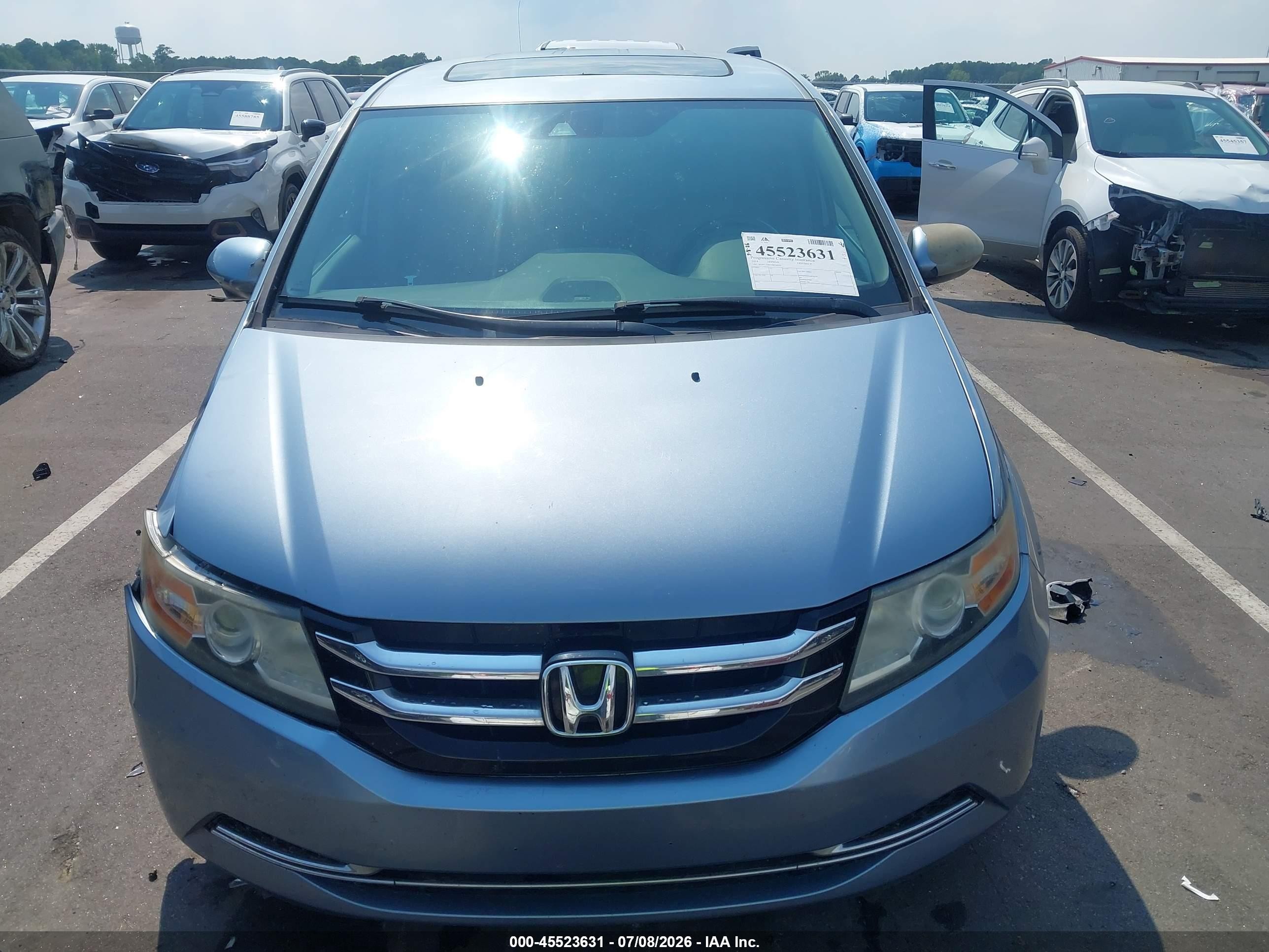 2014 Honda Odyssey Ex-l Blue vin: 5FNRL5H61EB036020