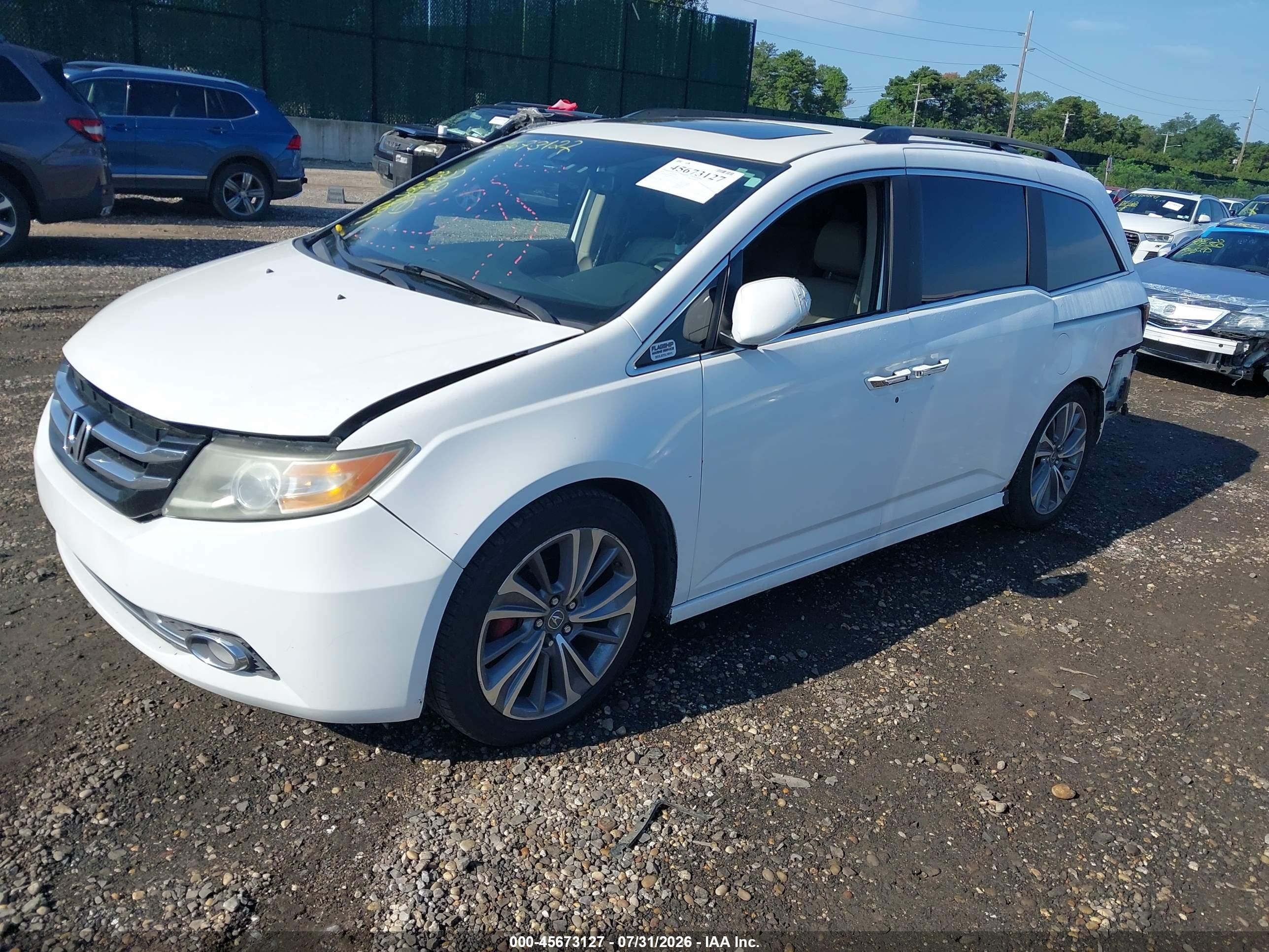 2014 Honda Odyssey Ex-l Белый vin: 5FNRL5H61EB037331