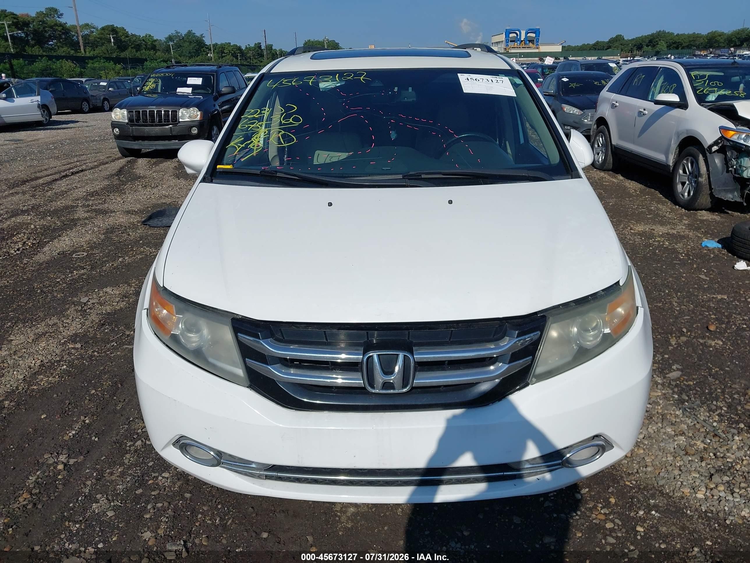 2014 Honda Odyssey Ex-l Белый vin: 5FNRL5H61EB037331