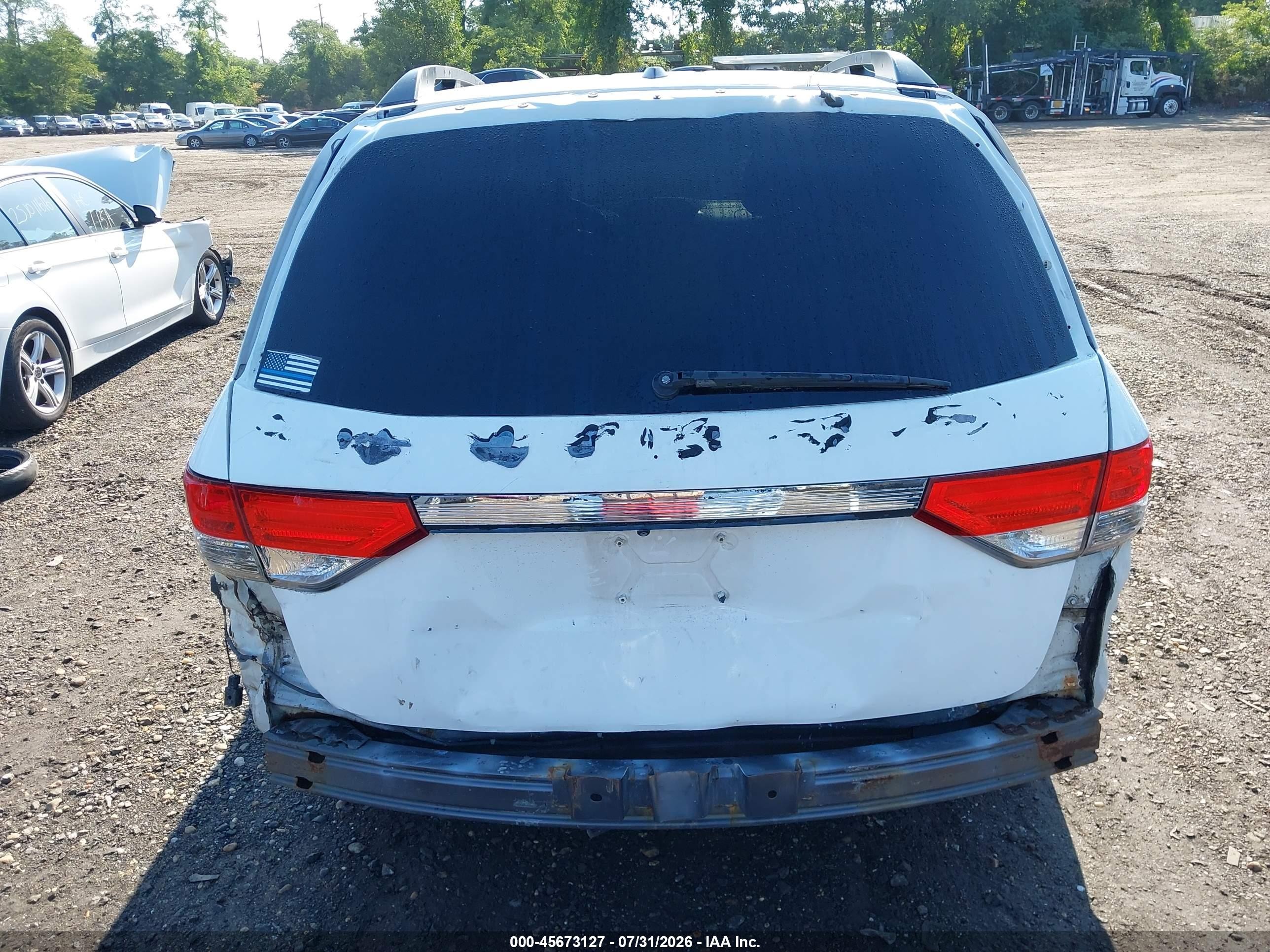 2014 Honda Odyssey Ex-l Белый vin: 5FNRL5H61EB037331