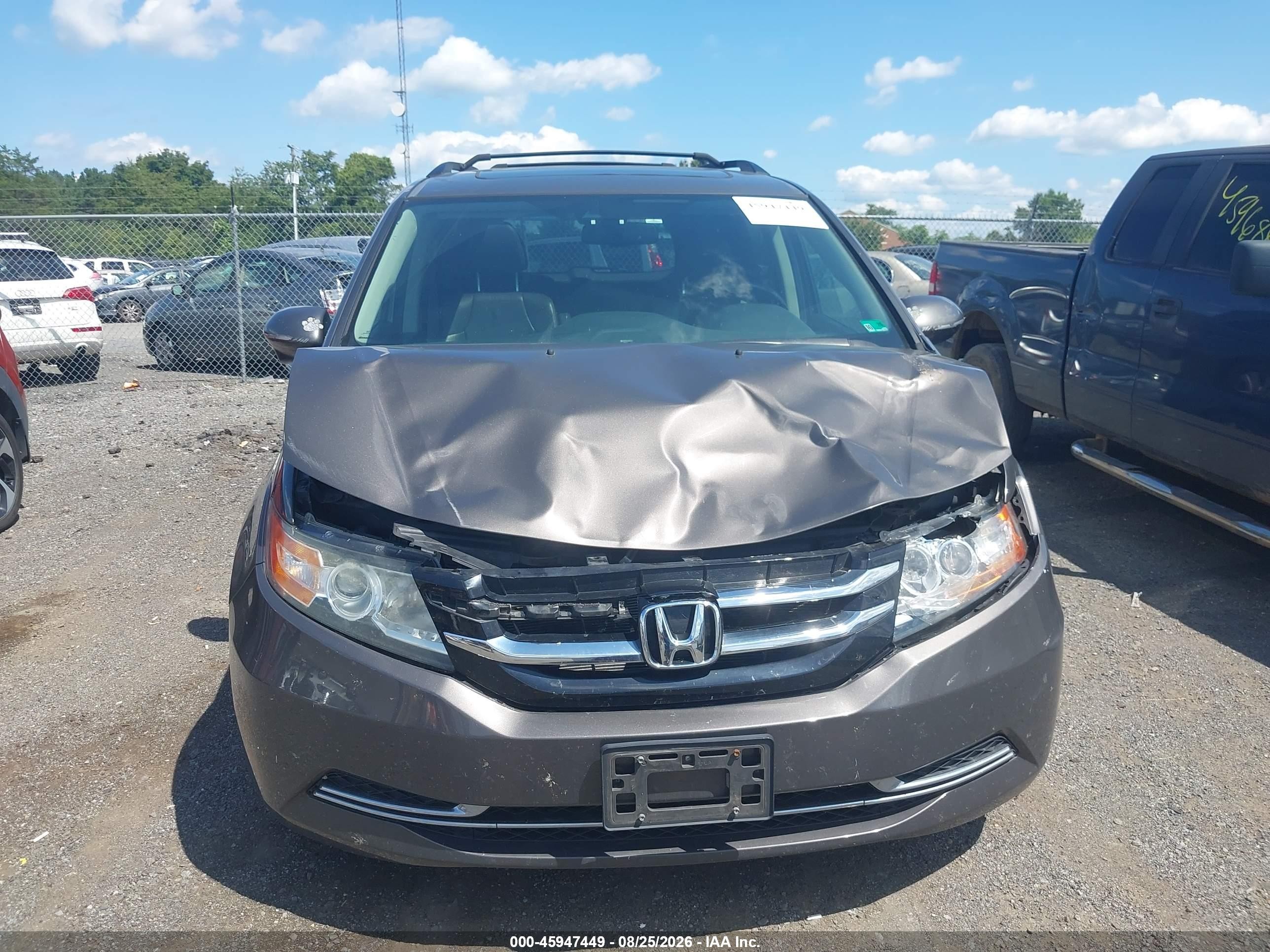 2014 Honda Odyssey Ex-l Brown vin: 5FNRL5H61EB039189