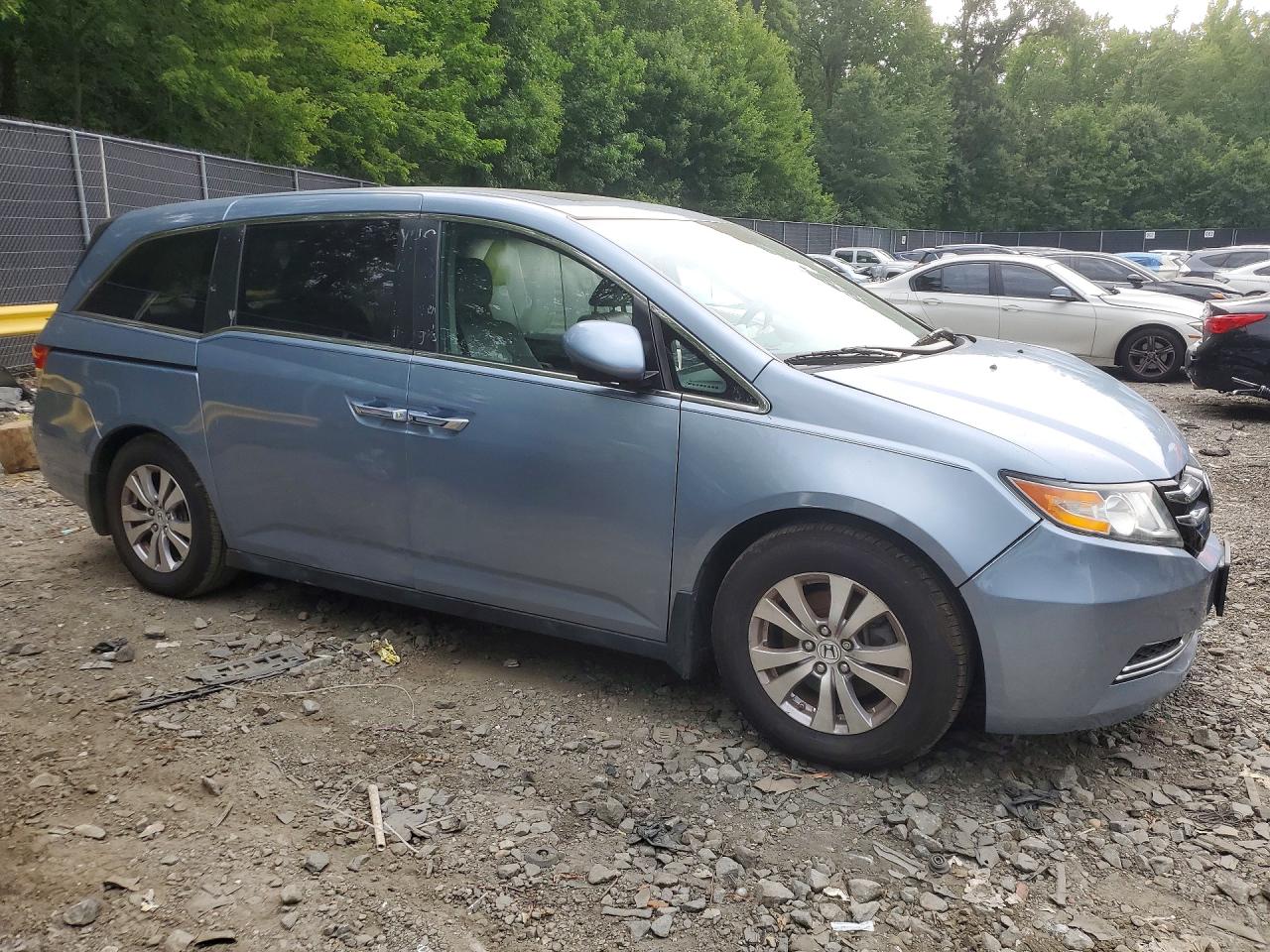 2014 Honda Odyssey Exl Blue vin: 5FNRL5H61EB049513