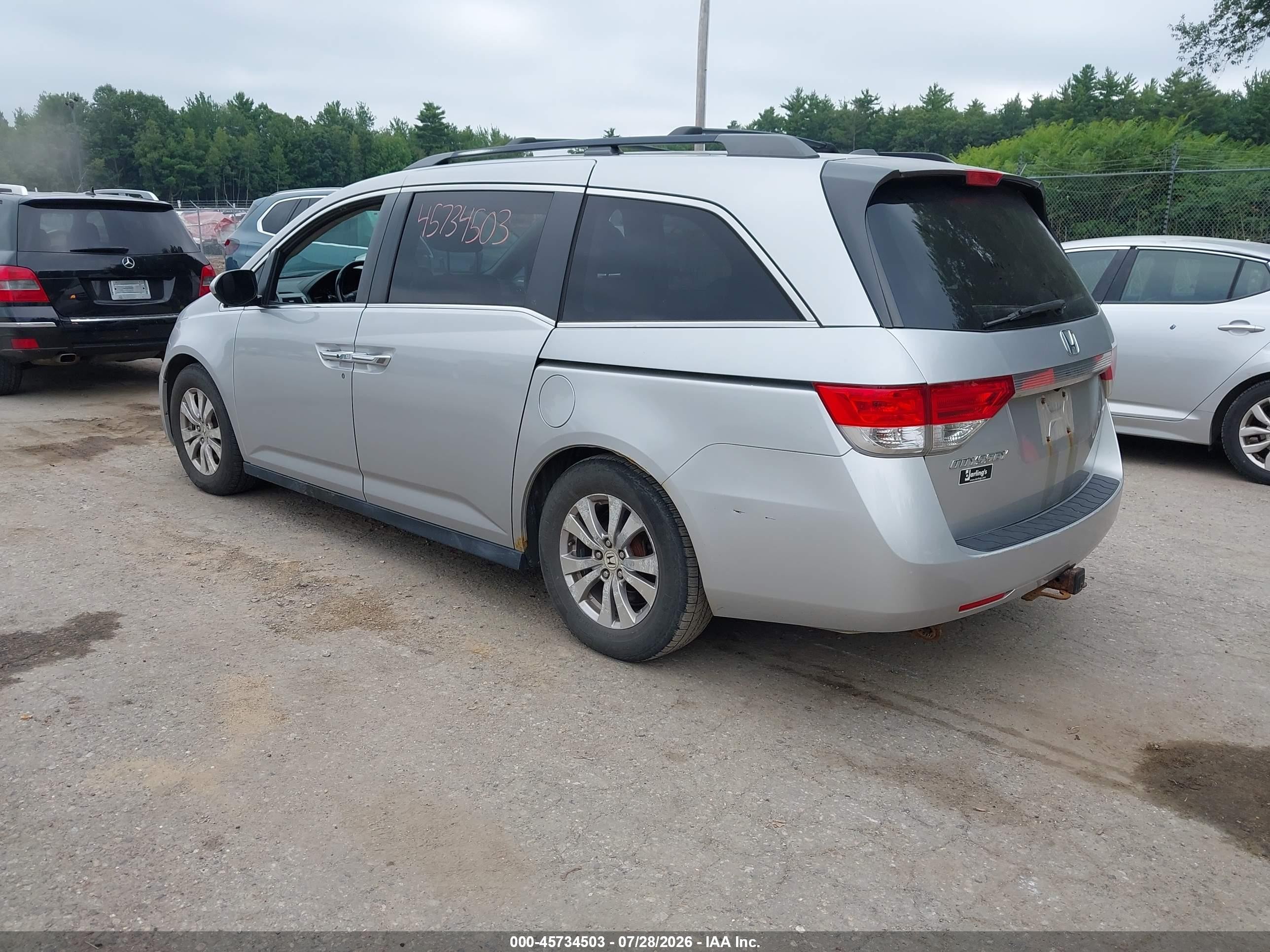 2014 Honda Odyssey Ex-l Silver vin: 5FNRL5H61EB054968