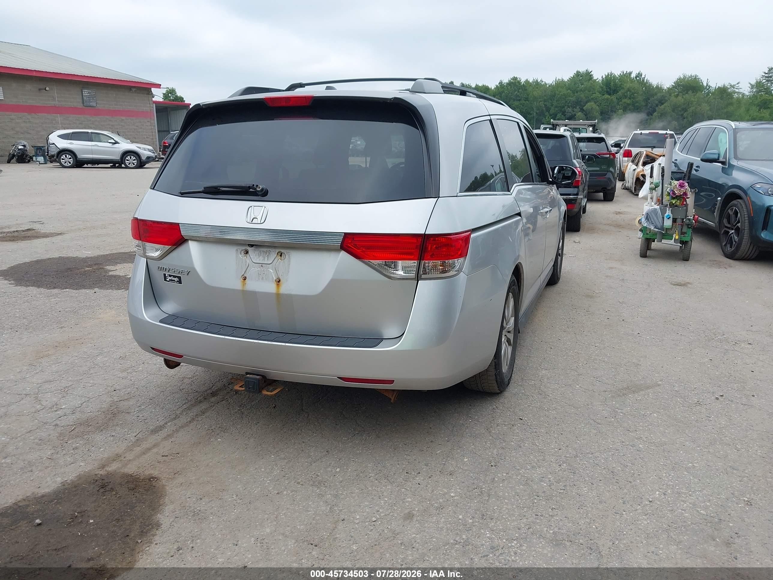 2014 Honda Odyssey Ex-l Silver vin: 5FNRL5H61EB054968