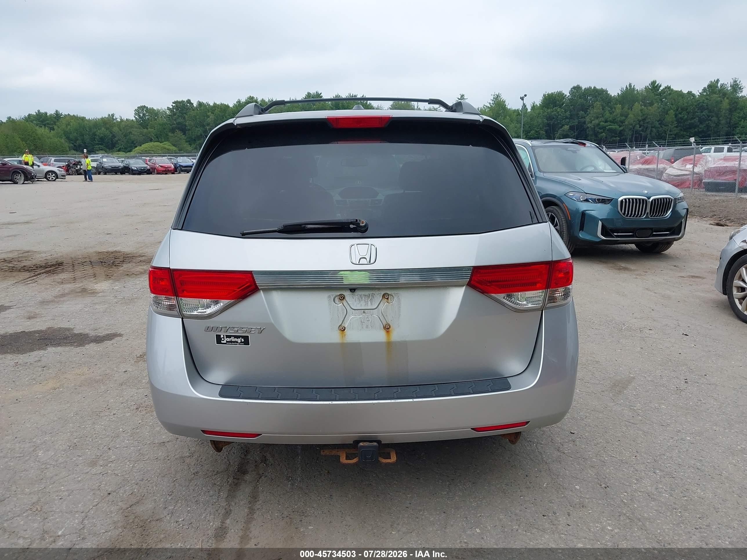2014 Honda Odyssey Ex-l Silver vin: 5FNRL5H61EB054968