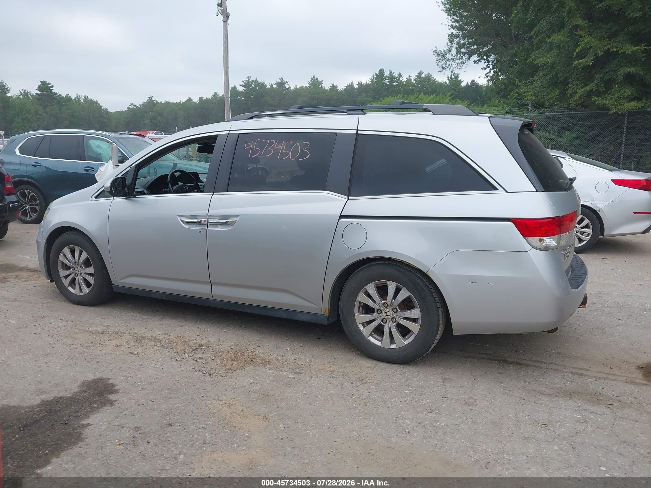 2014 Honda Odyssey Ex-l Silver vin: 5FNRL5H61EB054968