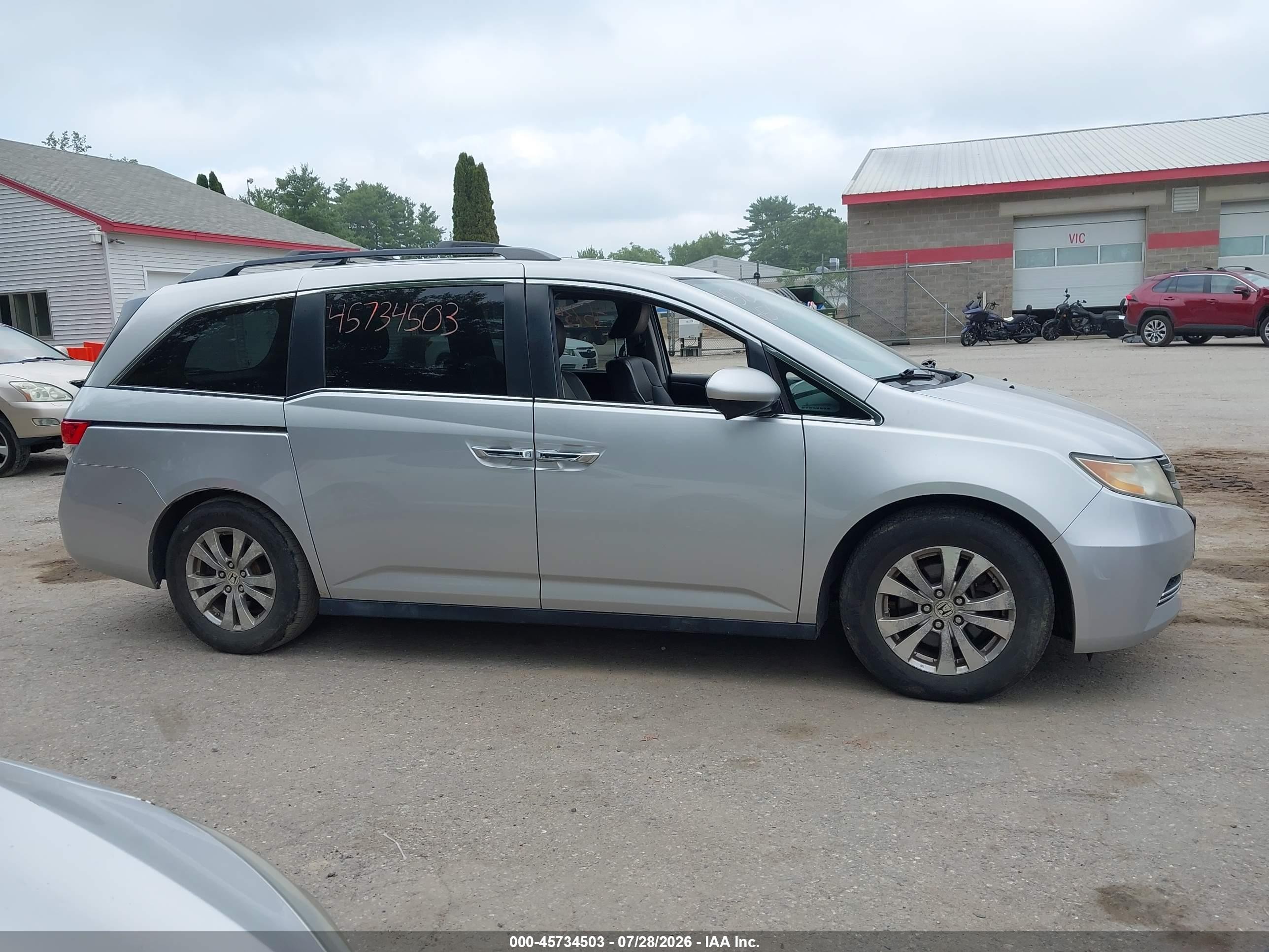 2014 Honda Odyssey Ex-l Silver vin: 5FNRL5H61EB054968