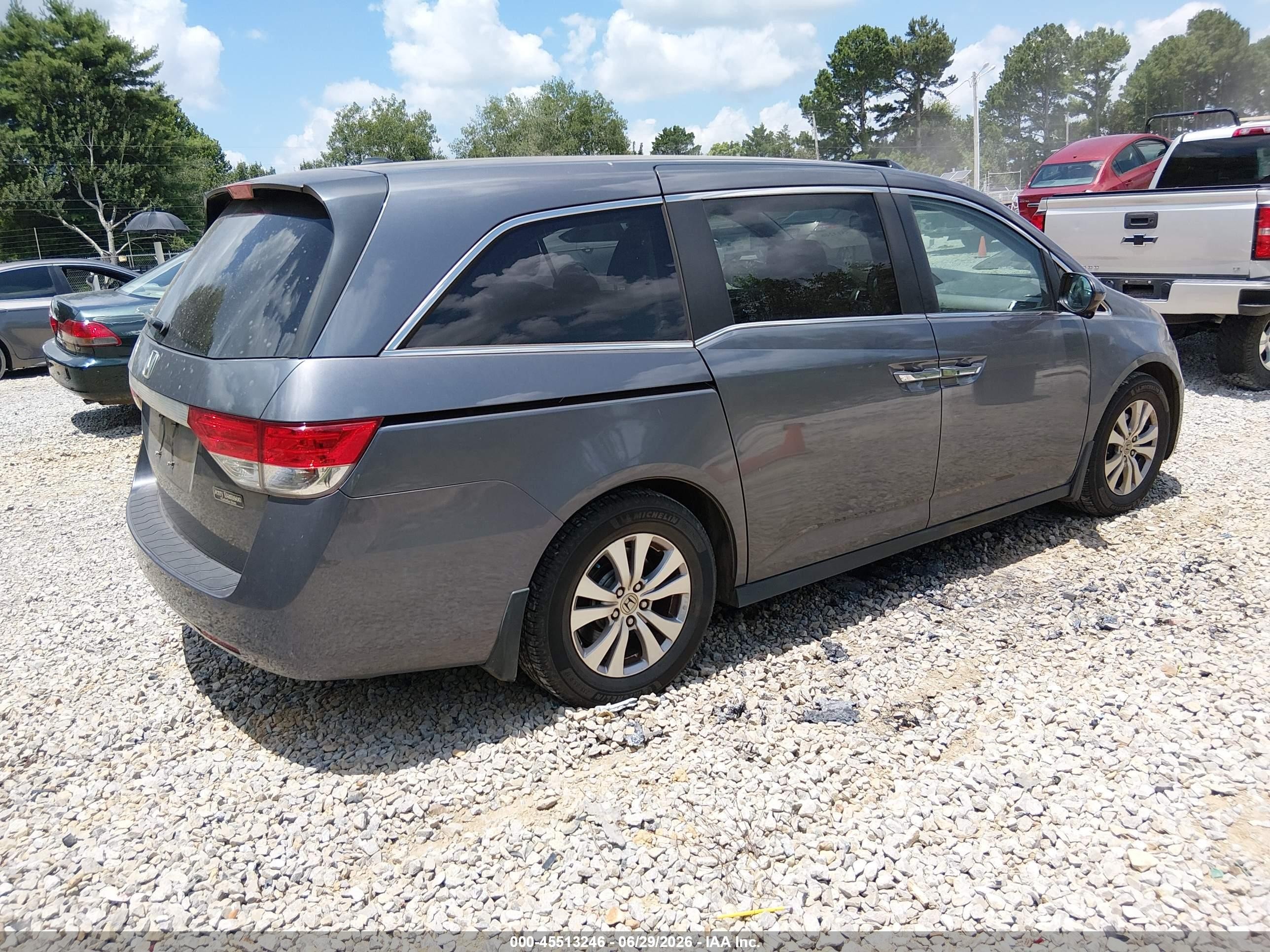 2014 Honda Odyssey Ex-l Серый vin: 5FNRL5H61EB060916