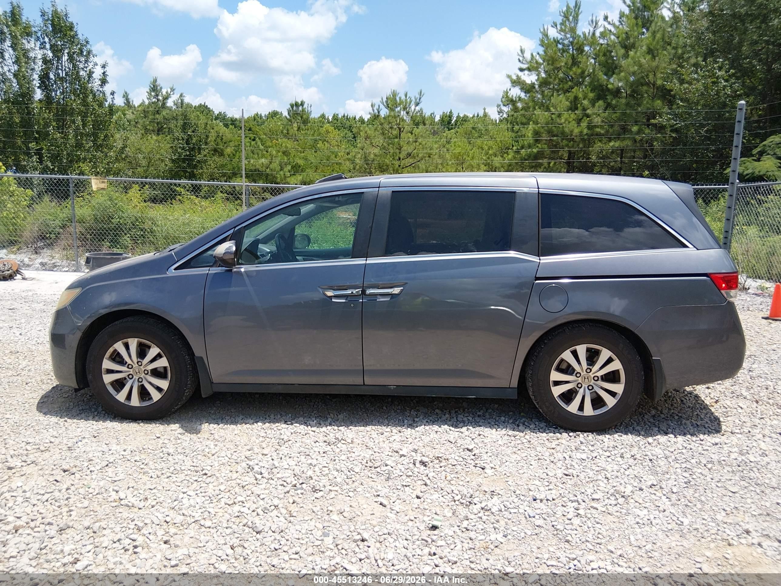 2014 Honda Odyssey Ex-l Серый vin: 5FNRL5H61EB060916