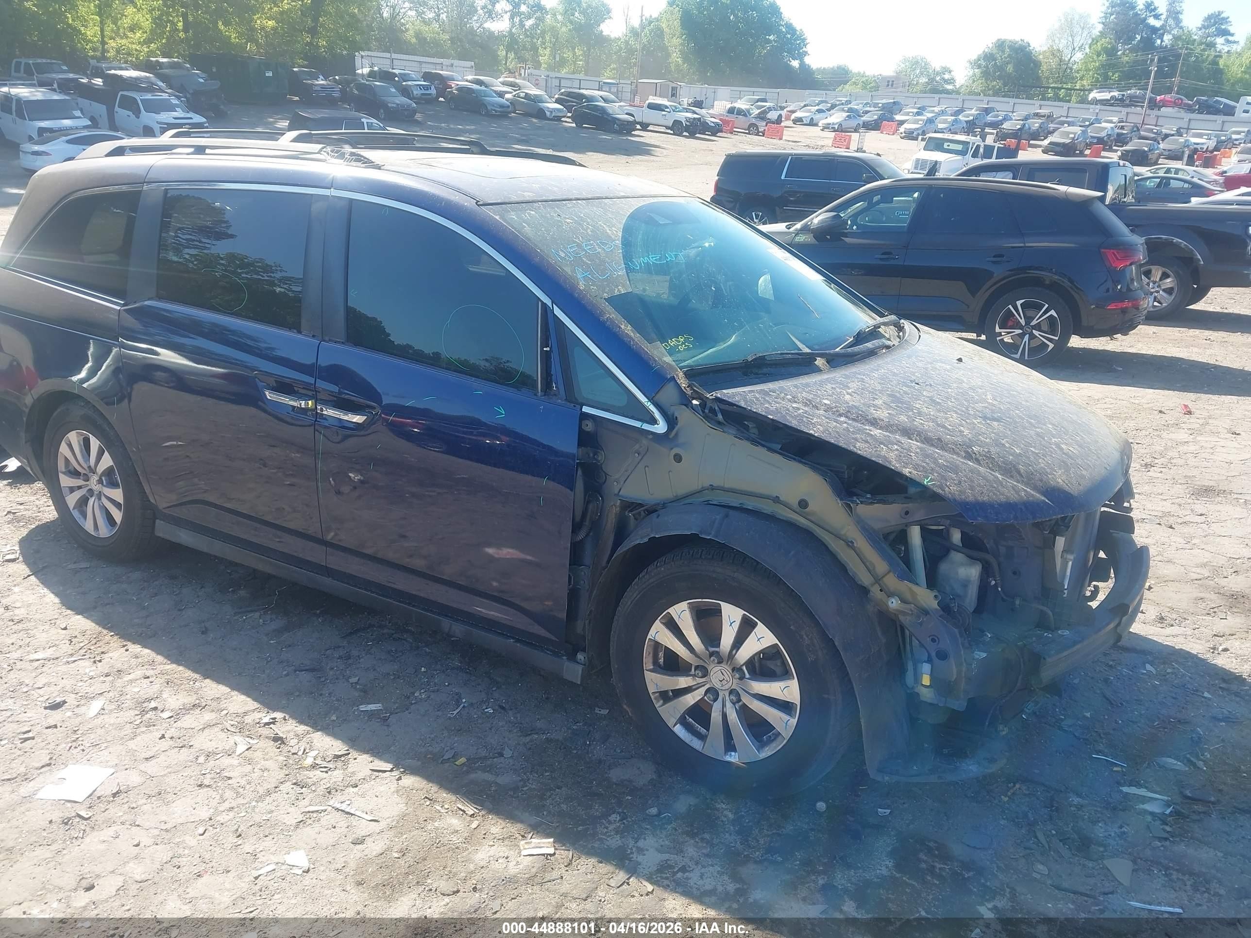2014 Honda Odyssey Ex-l Dark Blue vin: 5FNRL5H61EB072080