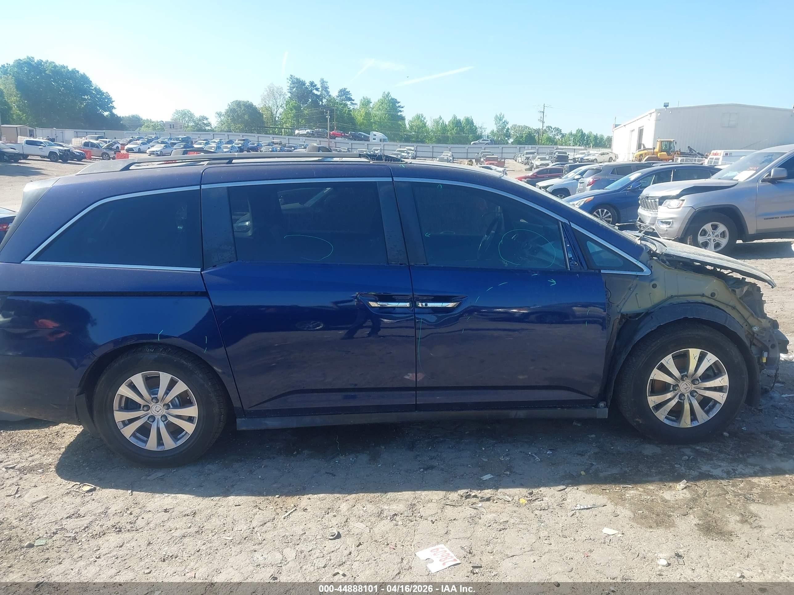 2014 Honda Odyssey Ex-l Dark Blue vin: 5FNRL5H61EB072080