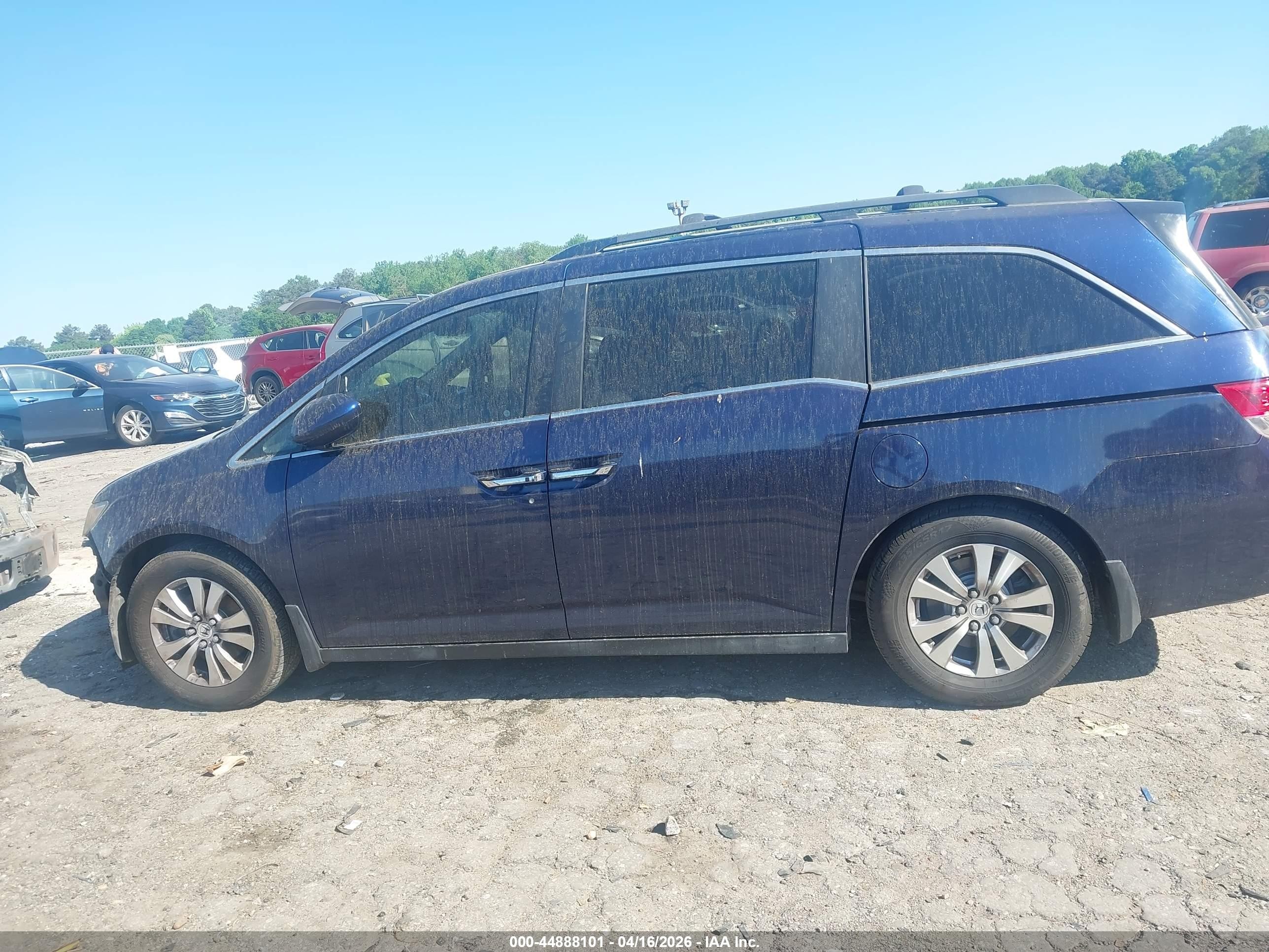 2014 Honda Odyssey Ex-l Dark Blue vin: 5FNRL5H61EB072080
