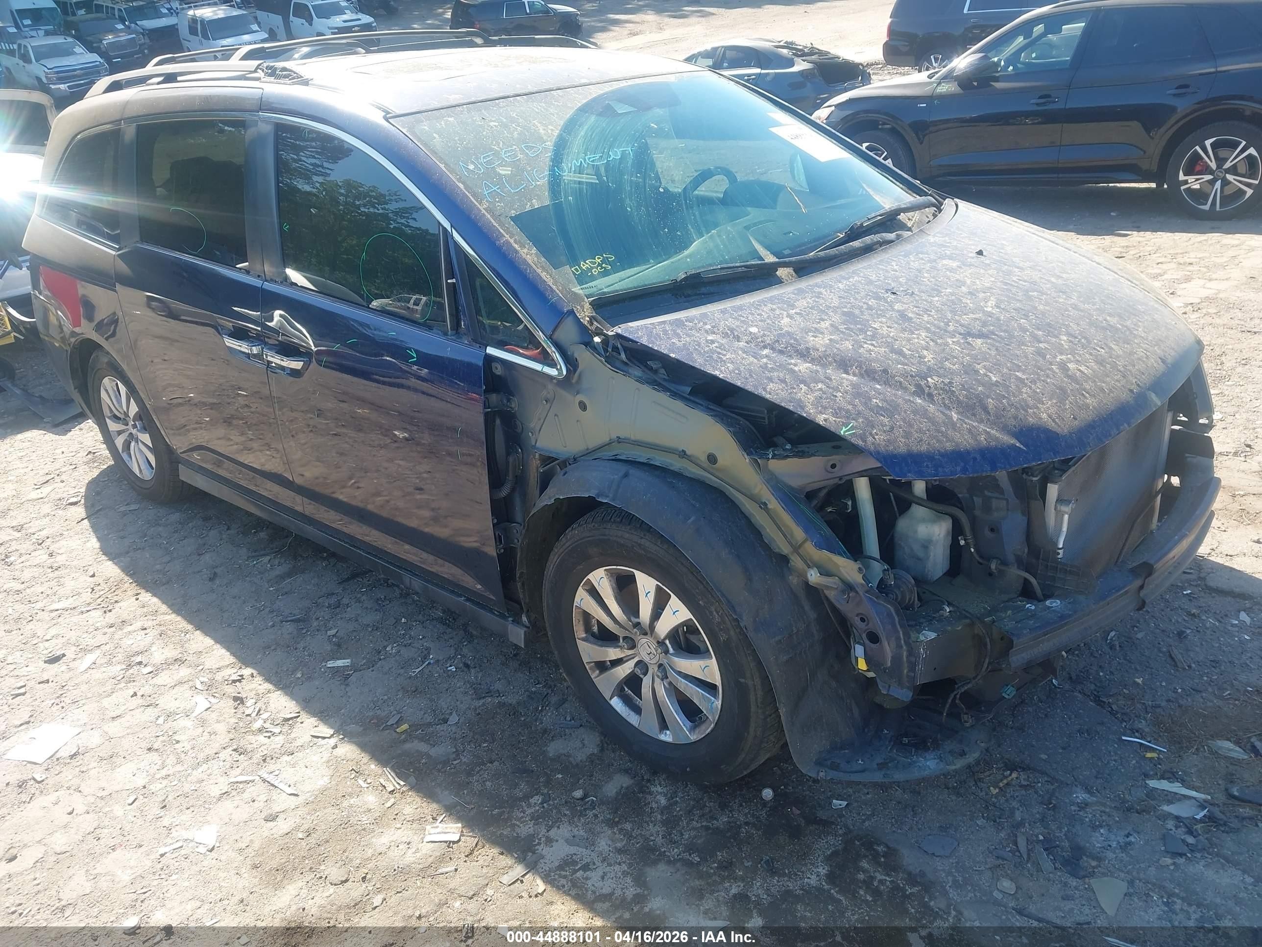 2014 Honda Odyssey Ex-l Dark Blue vin: 5FNRL5H61EB072080