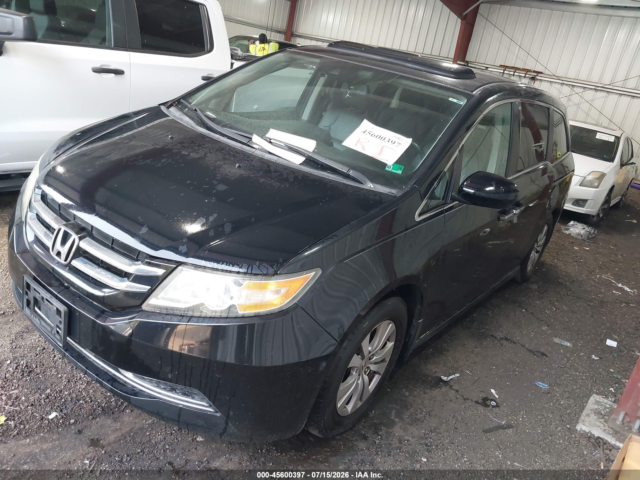2014 Honda Odyssey Ex-l Черный vin: 5FNRL5H61EB080793