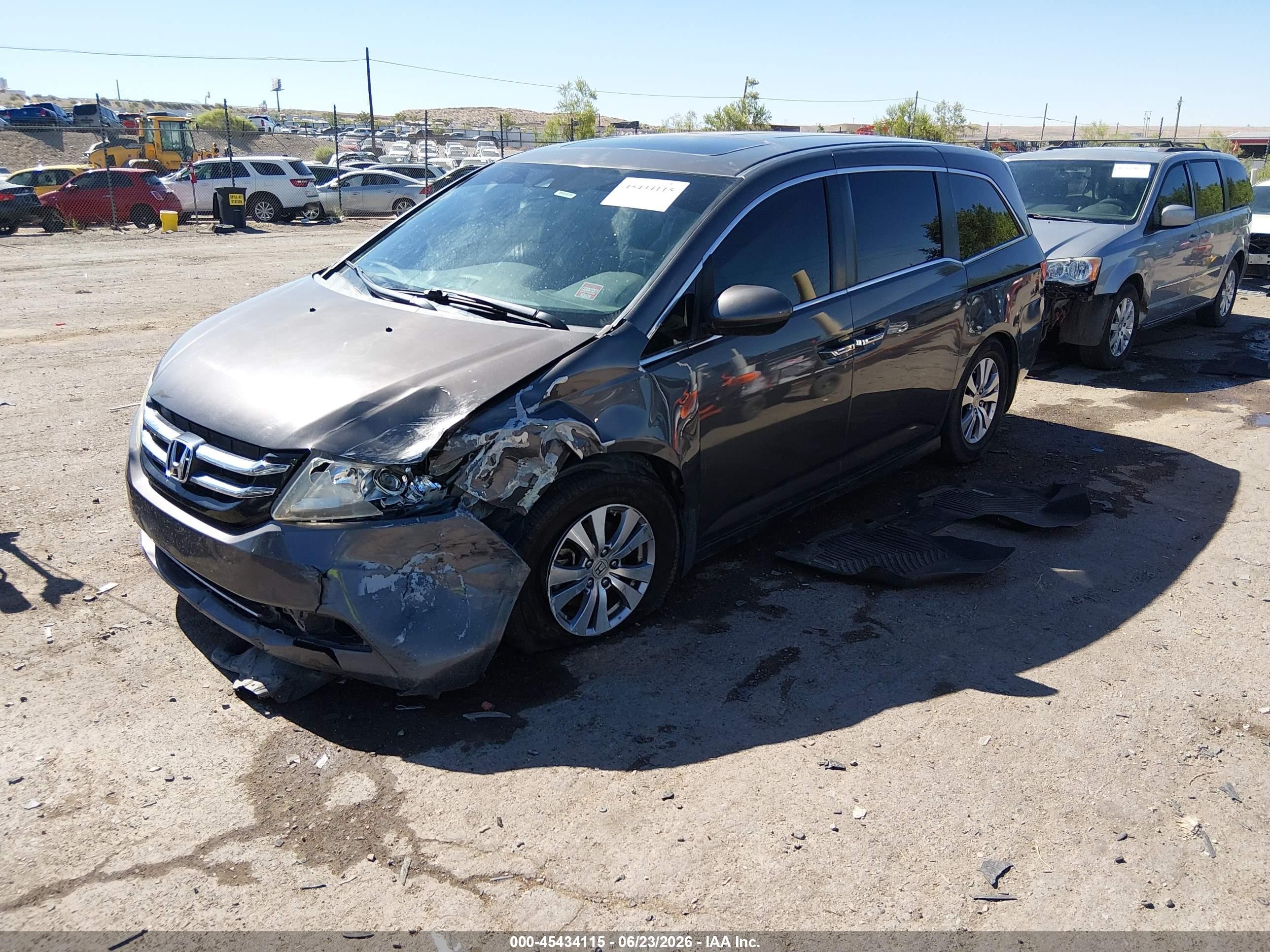 2014 Honda Odyssey Ex-l Gray vin: 5FNRL5H61EB092362