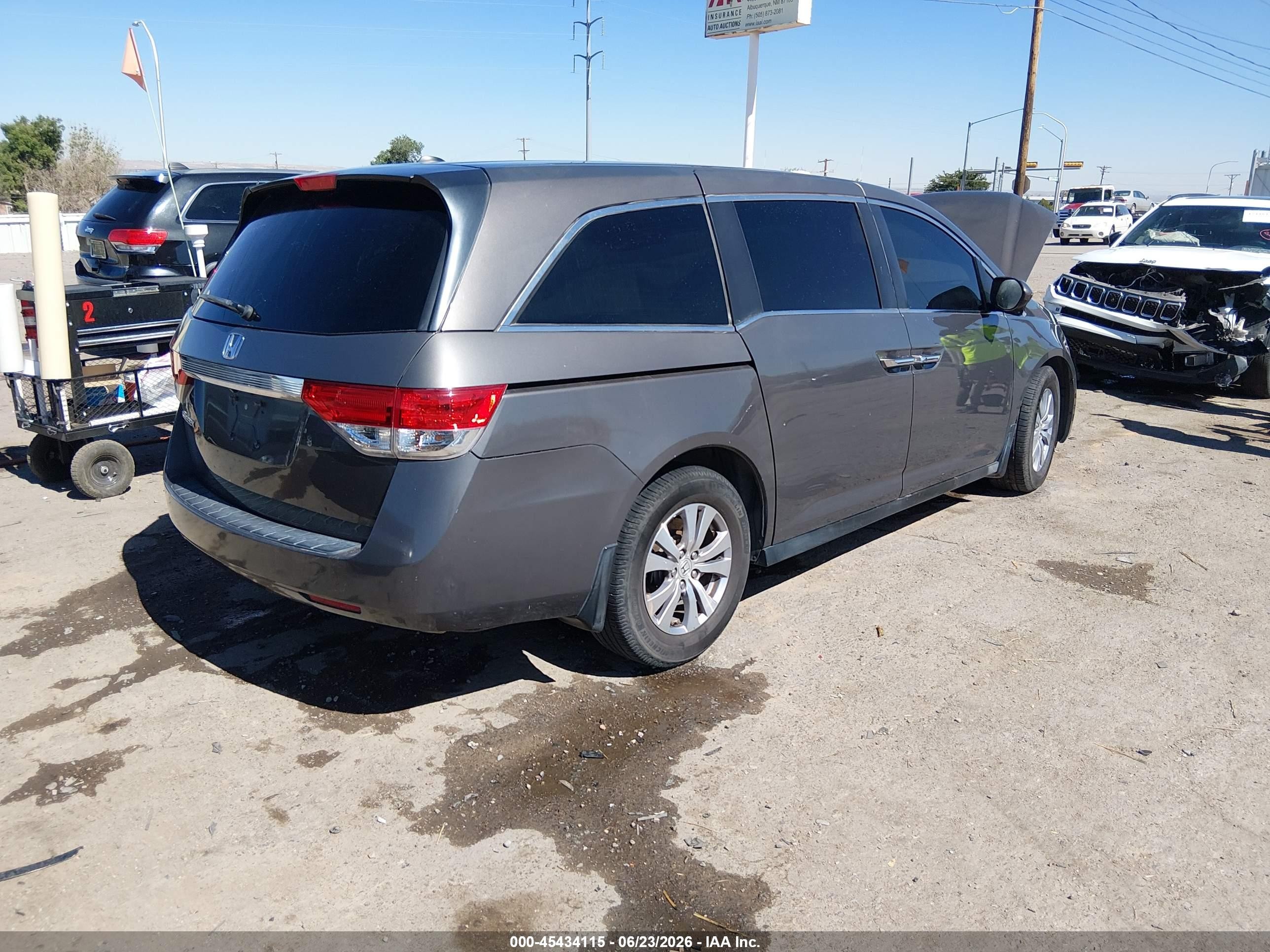 2014 Honda Odyssey Ex-l Gray vin: 5FNRL5H61EB092362