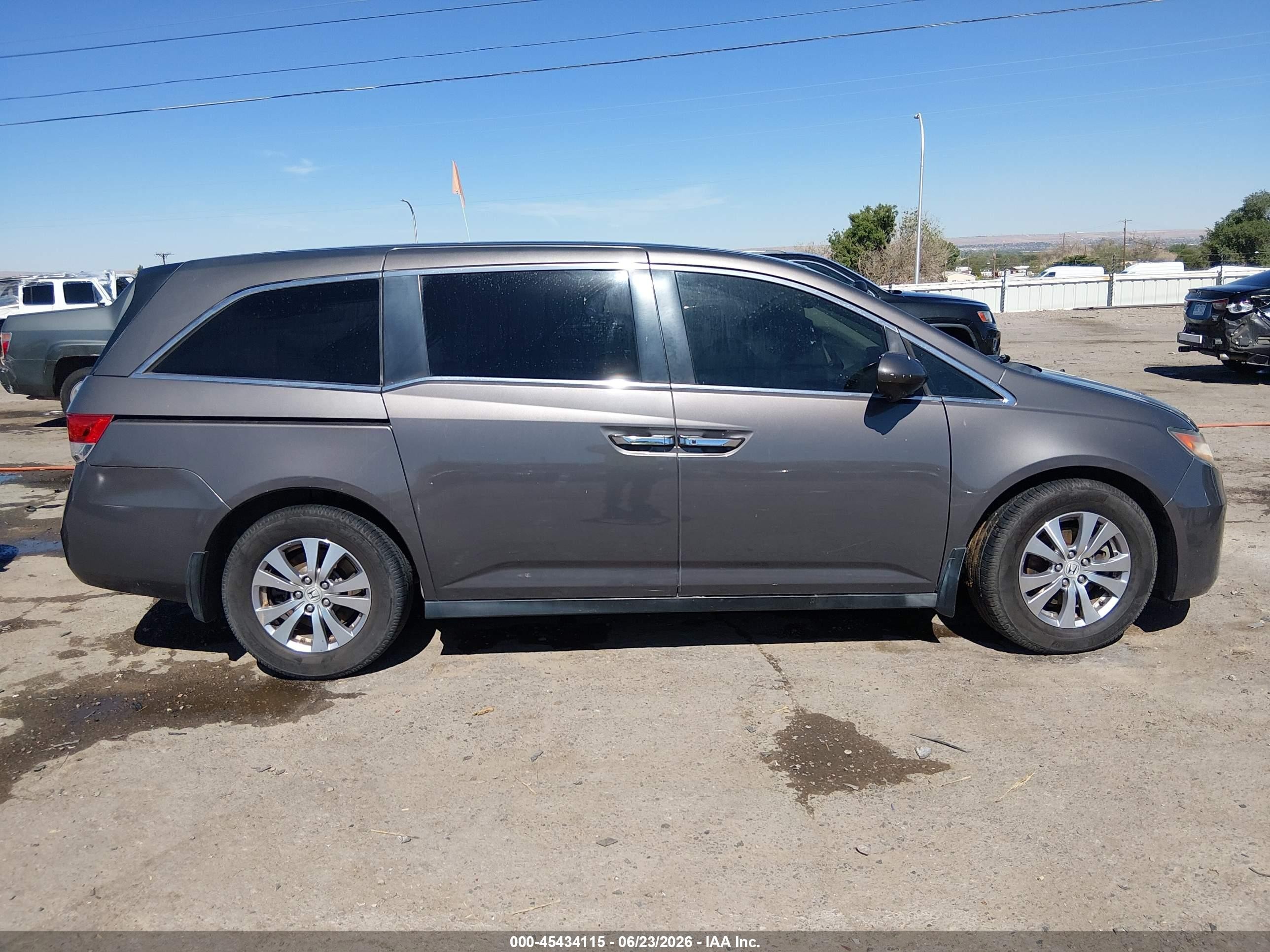 2014 Honda Odyssey Ex-l Gray vin: 5FNRL5H61EB092362