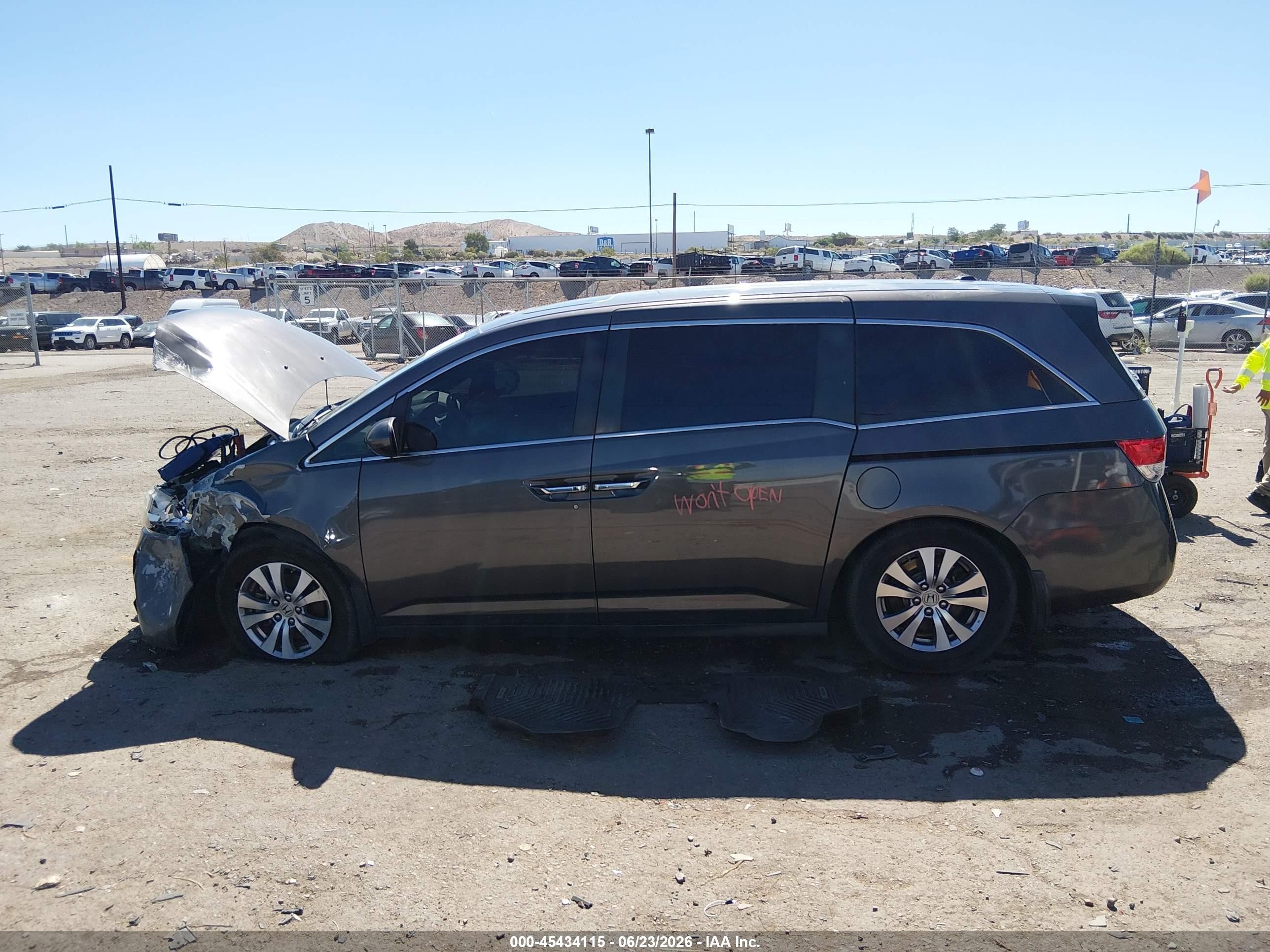 2014 Honda Odyssey Ex-l Gray vin: 5FNRL5H61EB092362