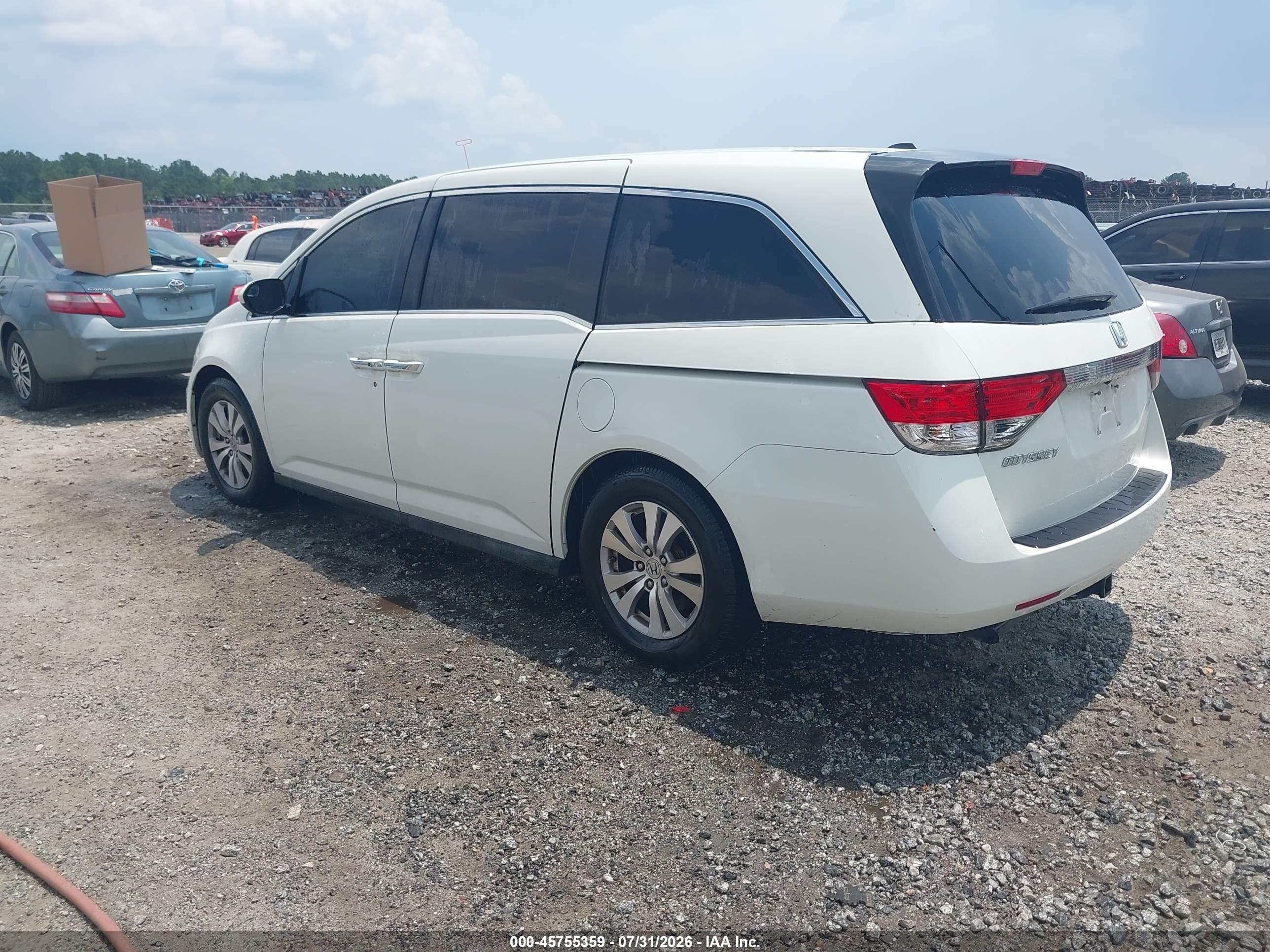 2014 Honda Odyssey Ex-l White vin: 5FNRL5H61EB110410