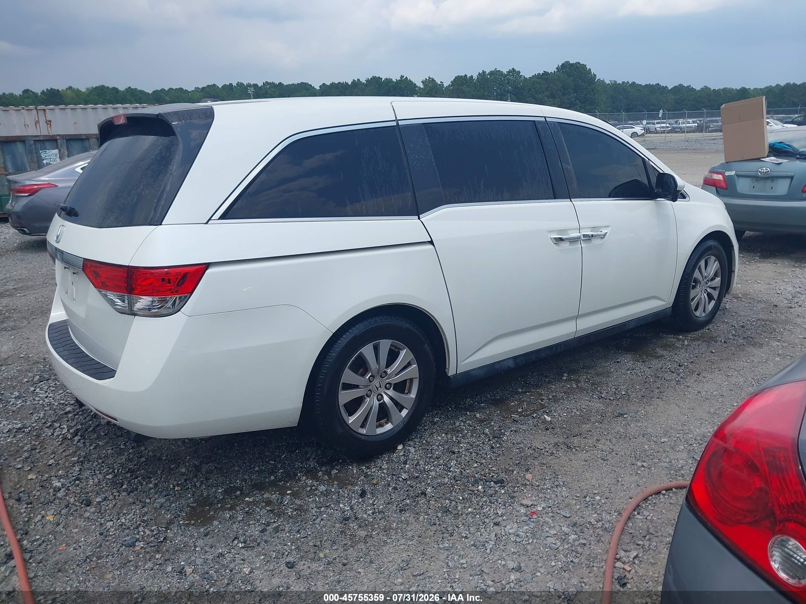2014 Honda Odyssey Ex-l White vin: 5FNRL5H61EB110410