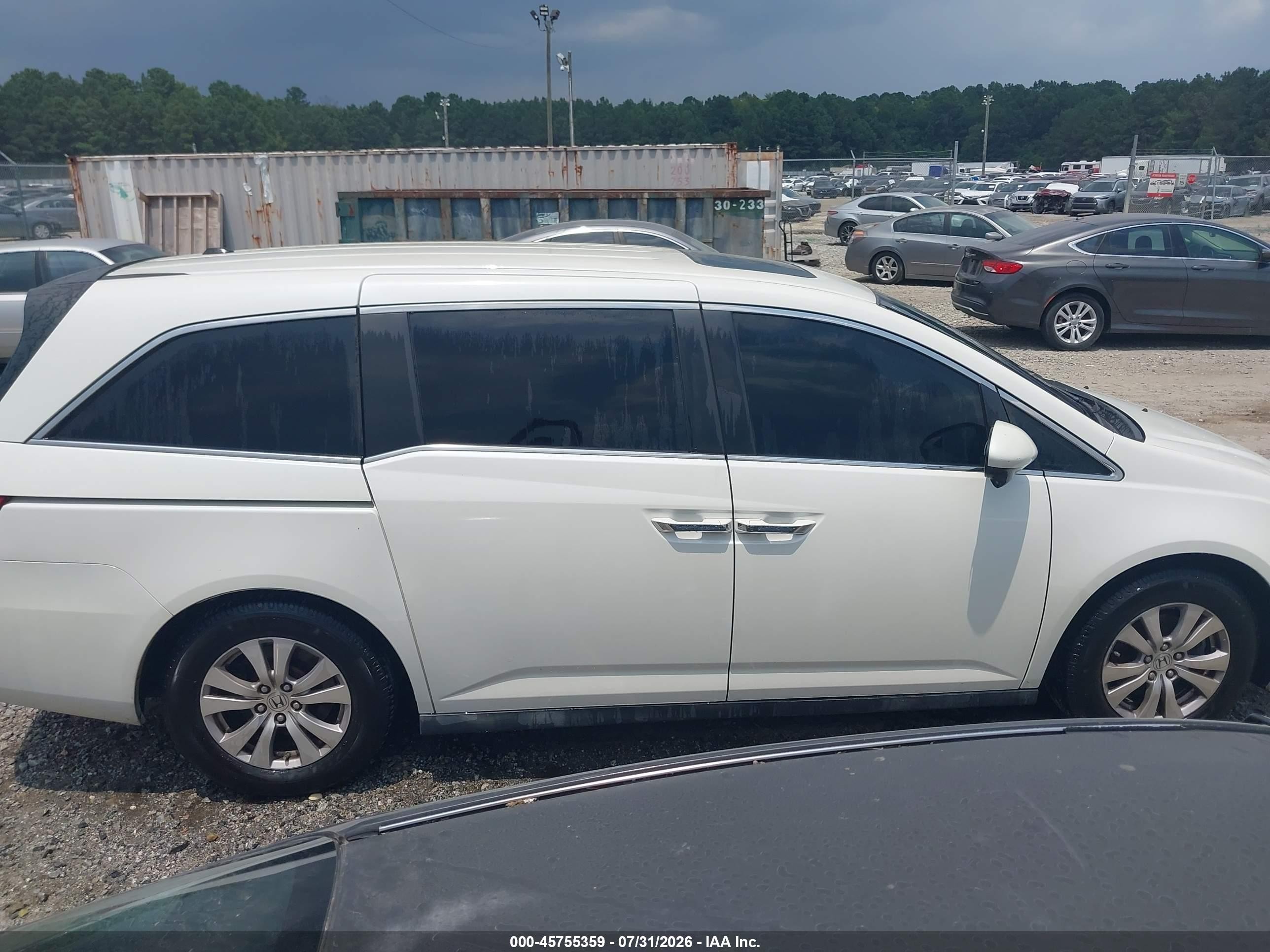 2014 Honda Odyssey Ex-l White vin: 5FNRL5H61EB110410
